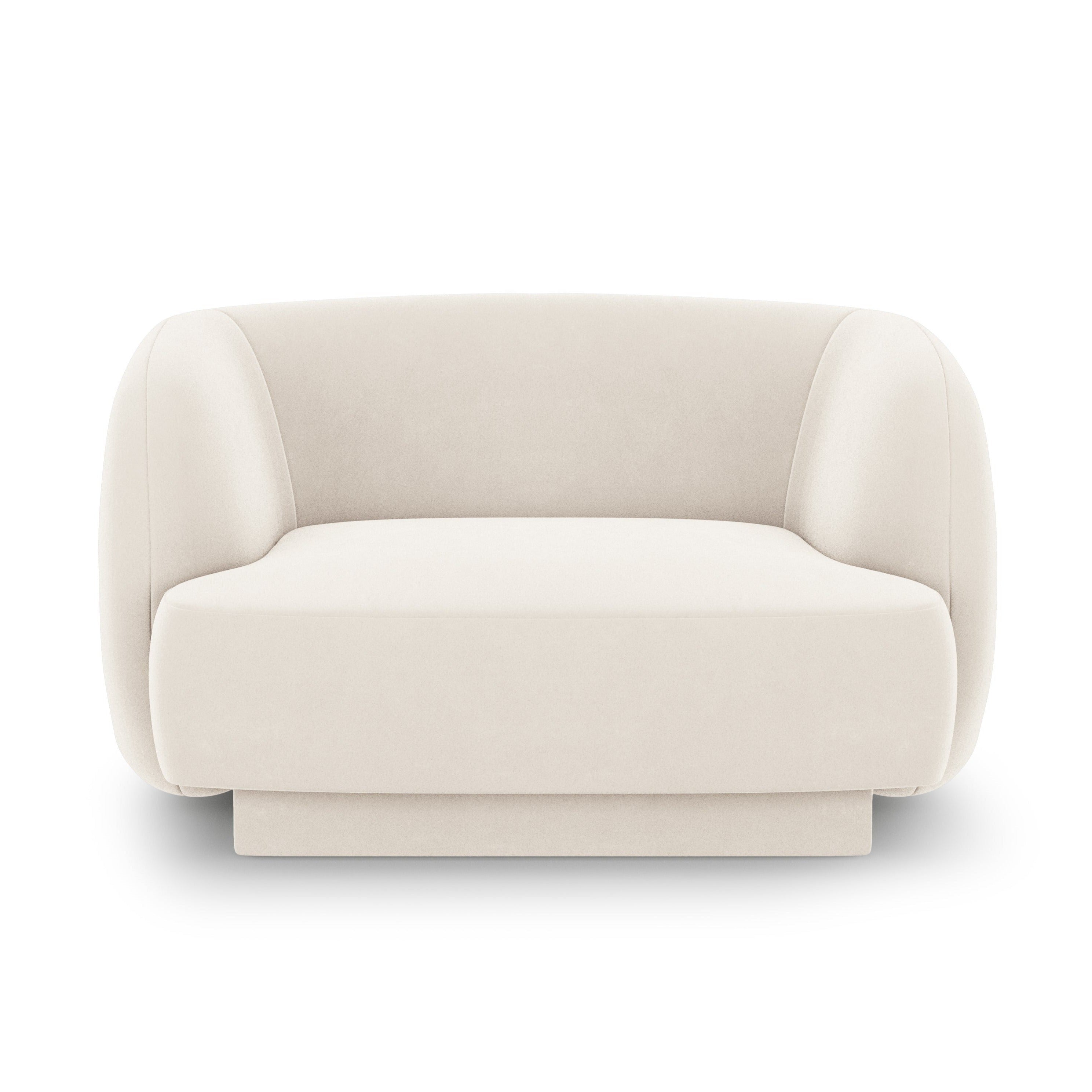 Fotel aksamitny MILEY beżowy Micadoni    Eye on Design