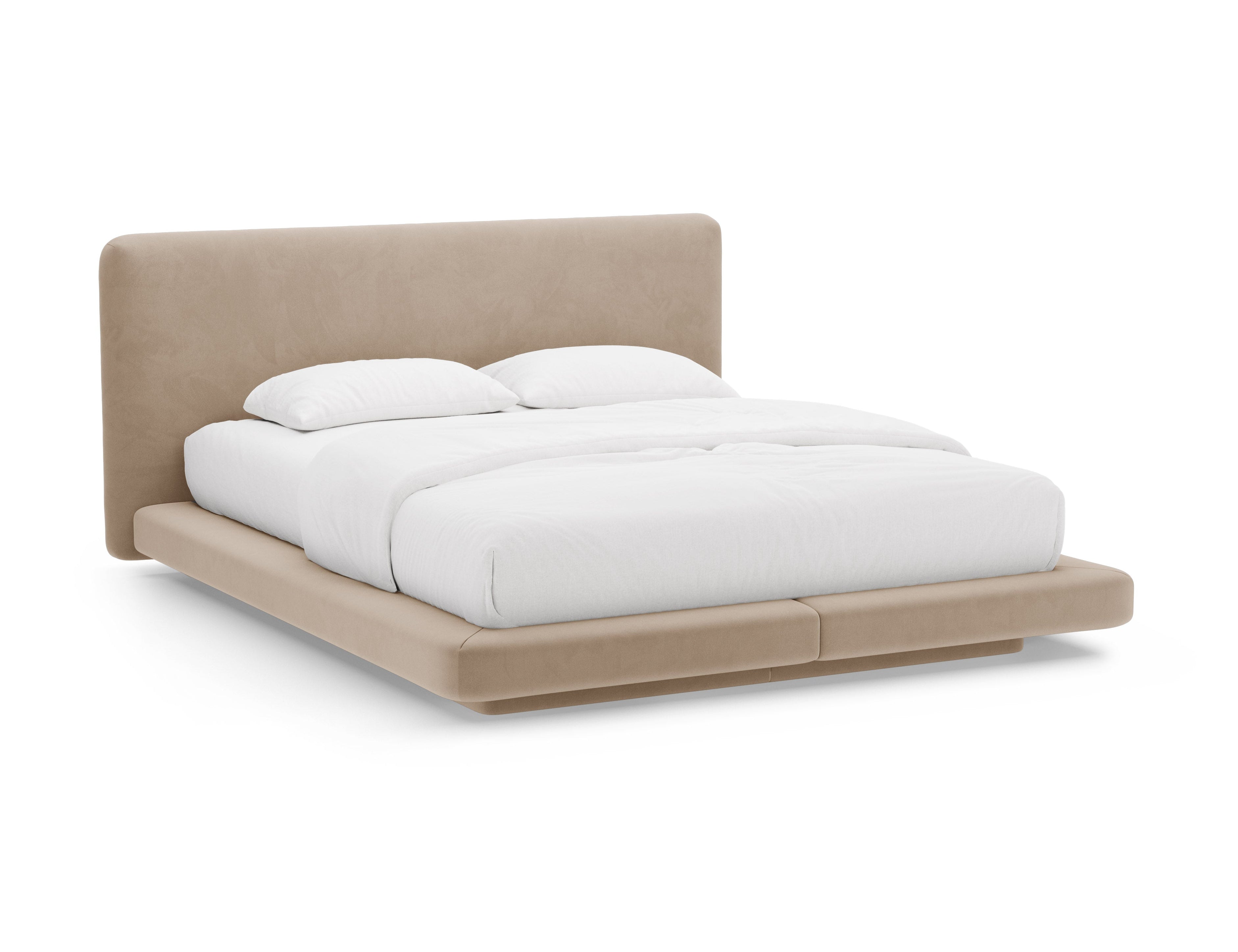 LINEA Velvet Bed Almond Beige