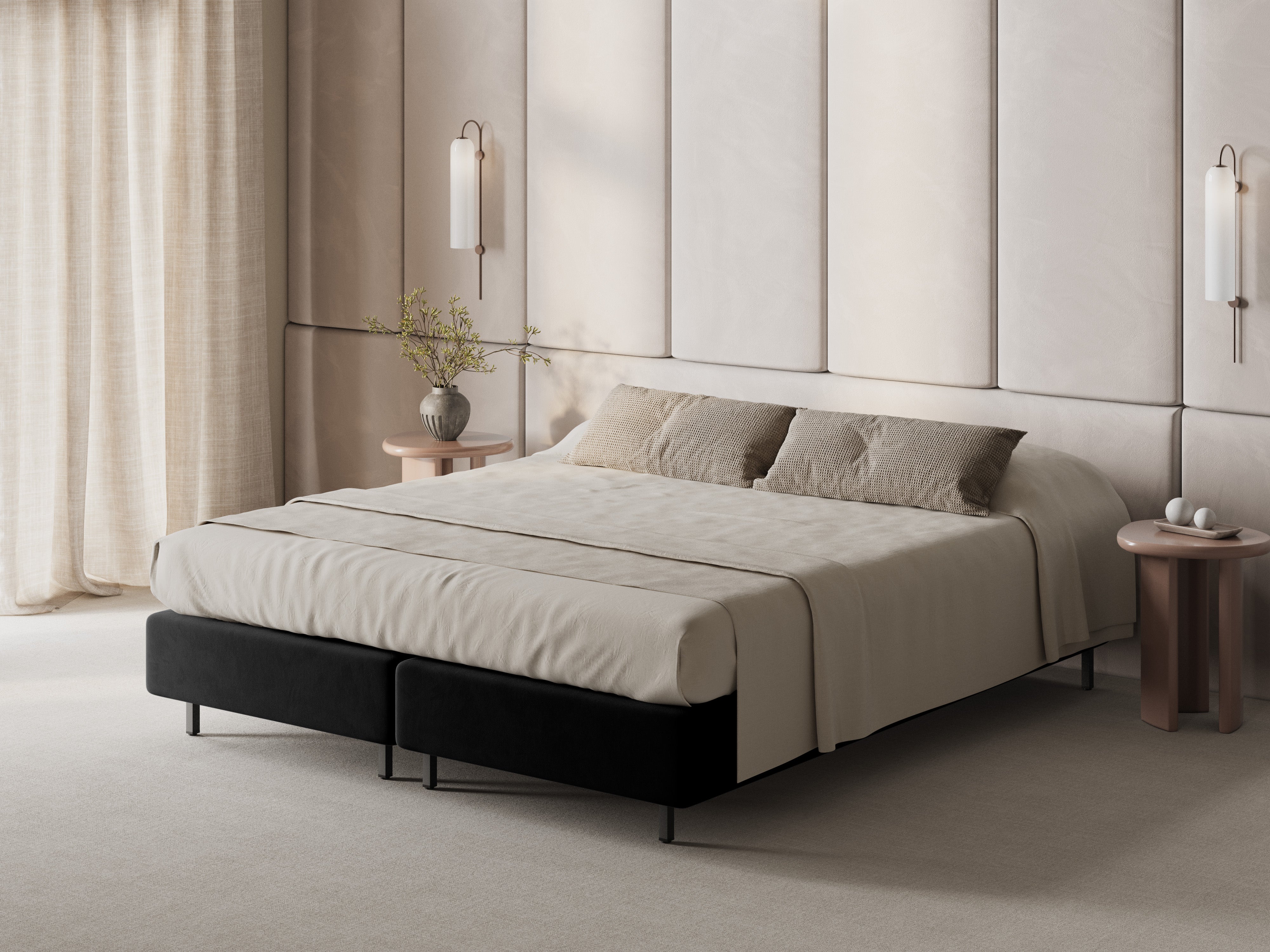 Samtbett WHALE schwarz