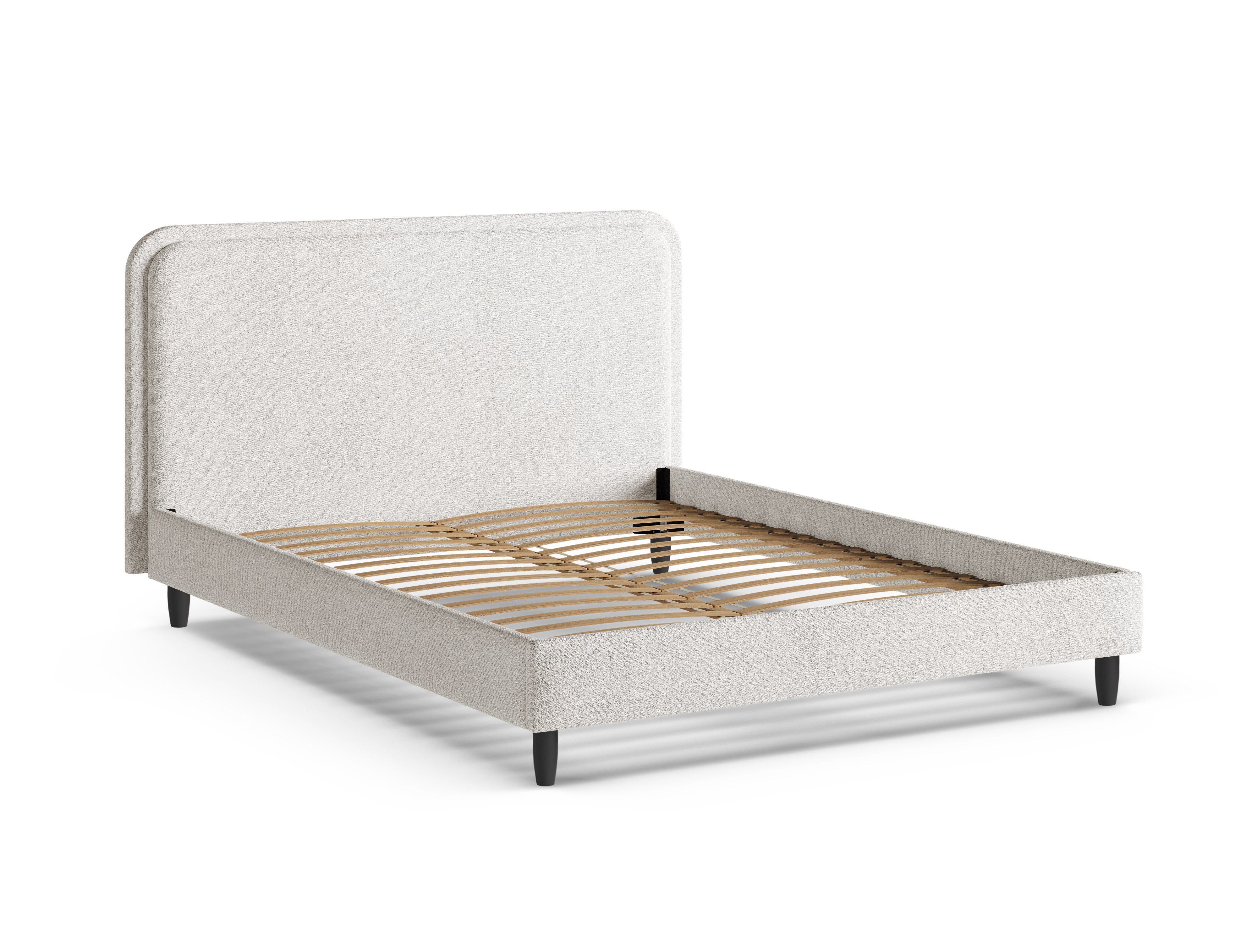 Bett AVELINE weiß Boucle