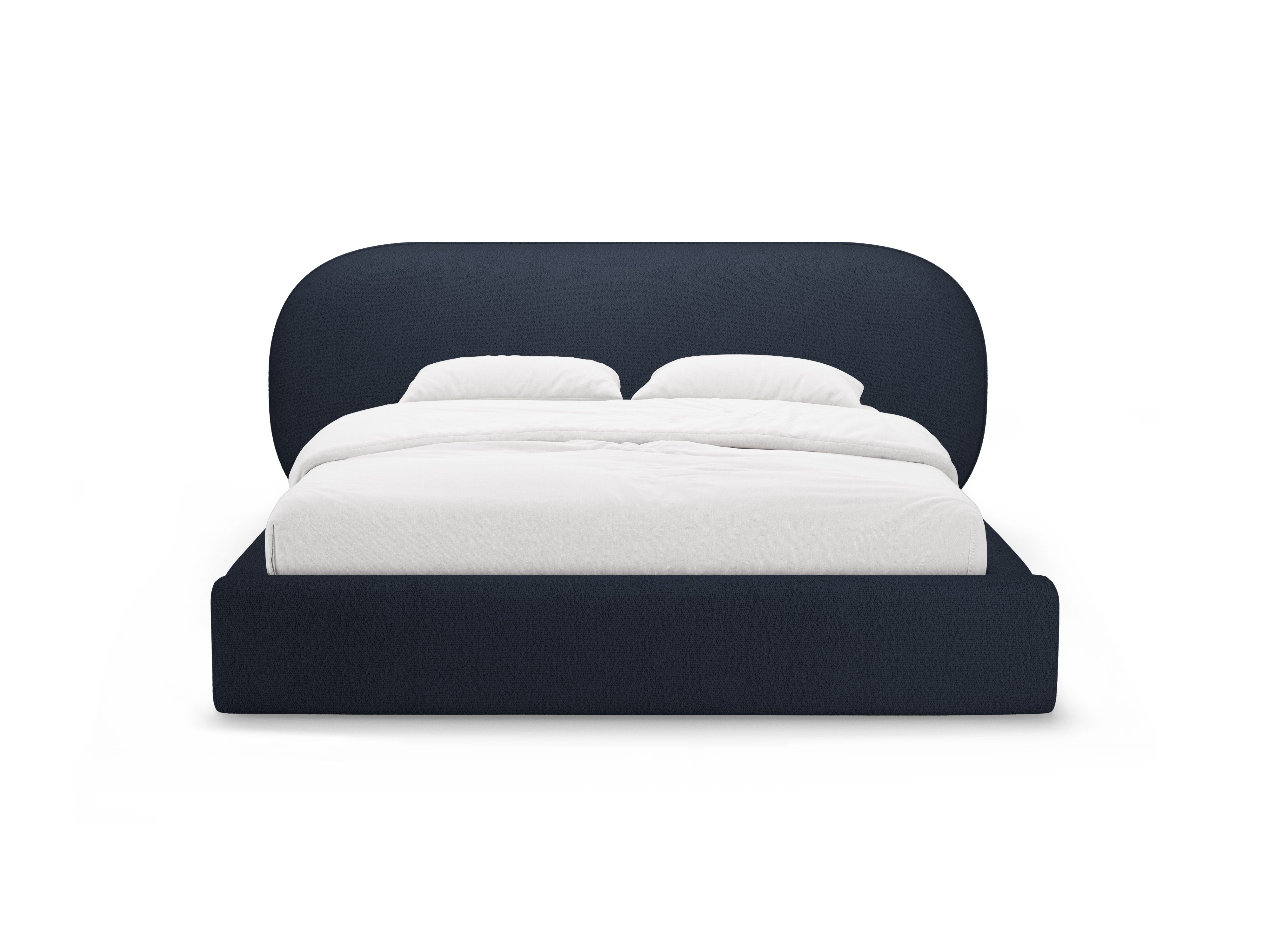 Bett OVALO dunkelblau Boucle