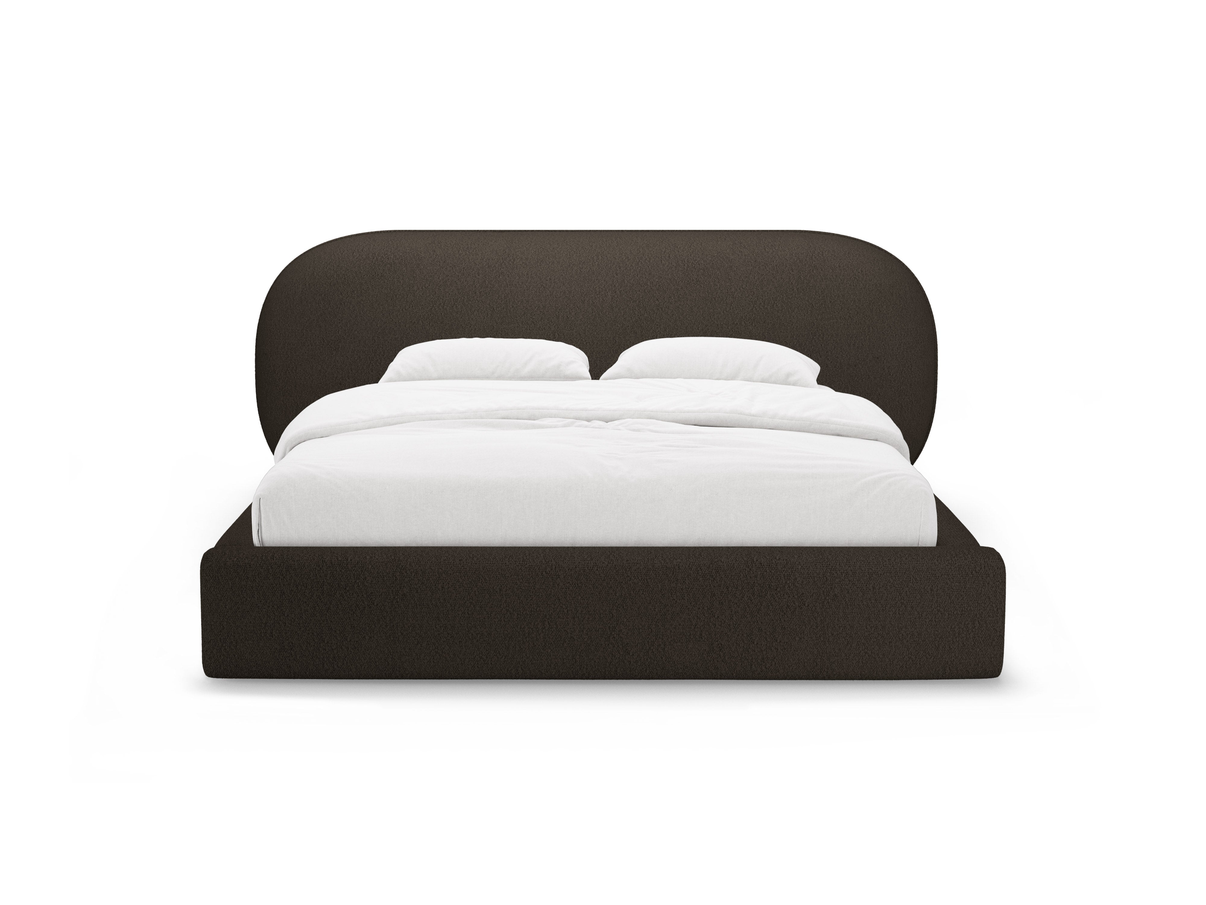 Bett OVALO braunes Boucle