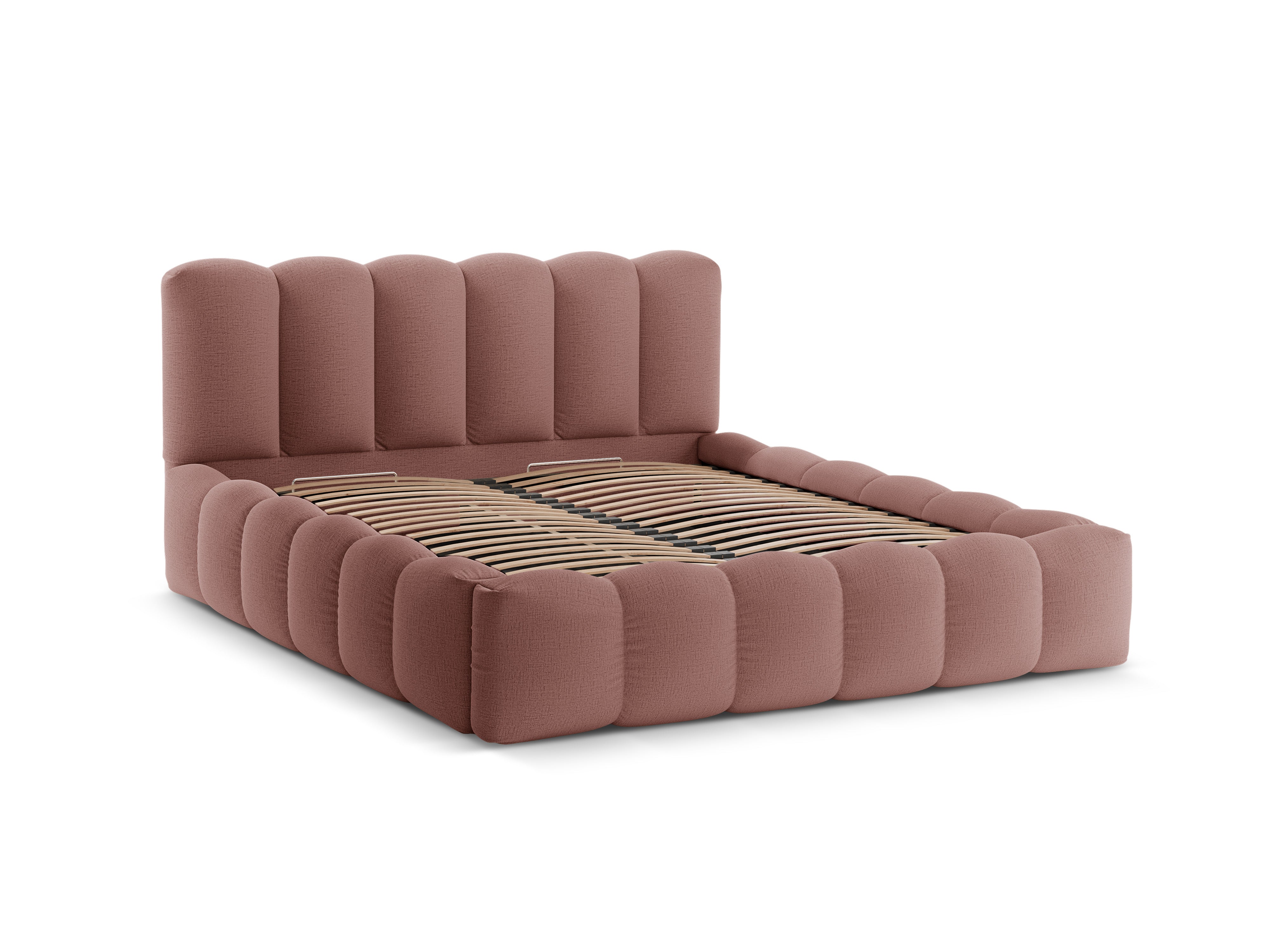Bett mit Bettkasten LUPINE dunkelrosa