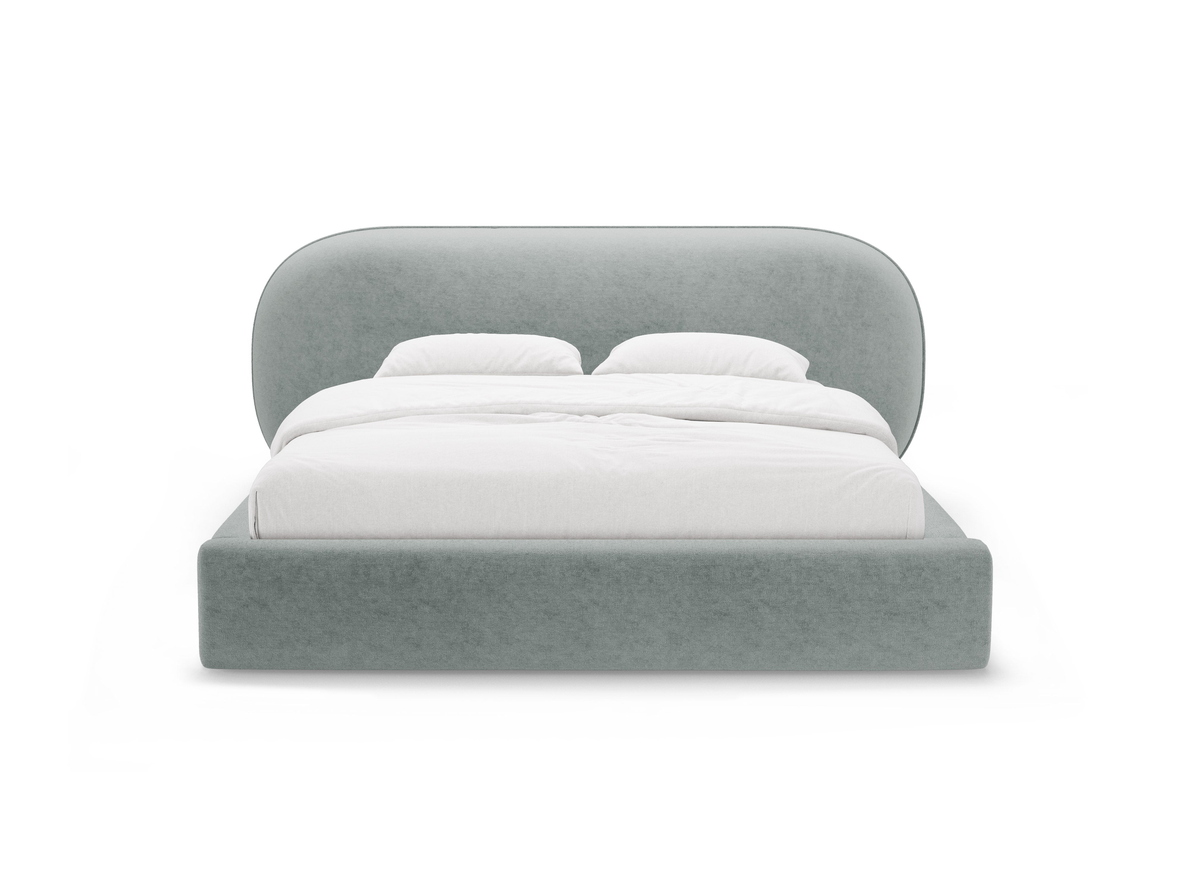 Bett OVALO hellblaues Chenille