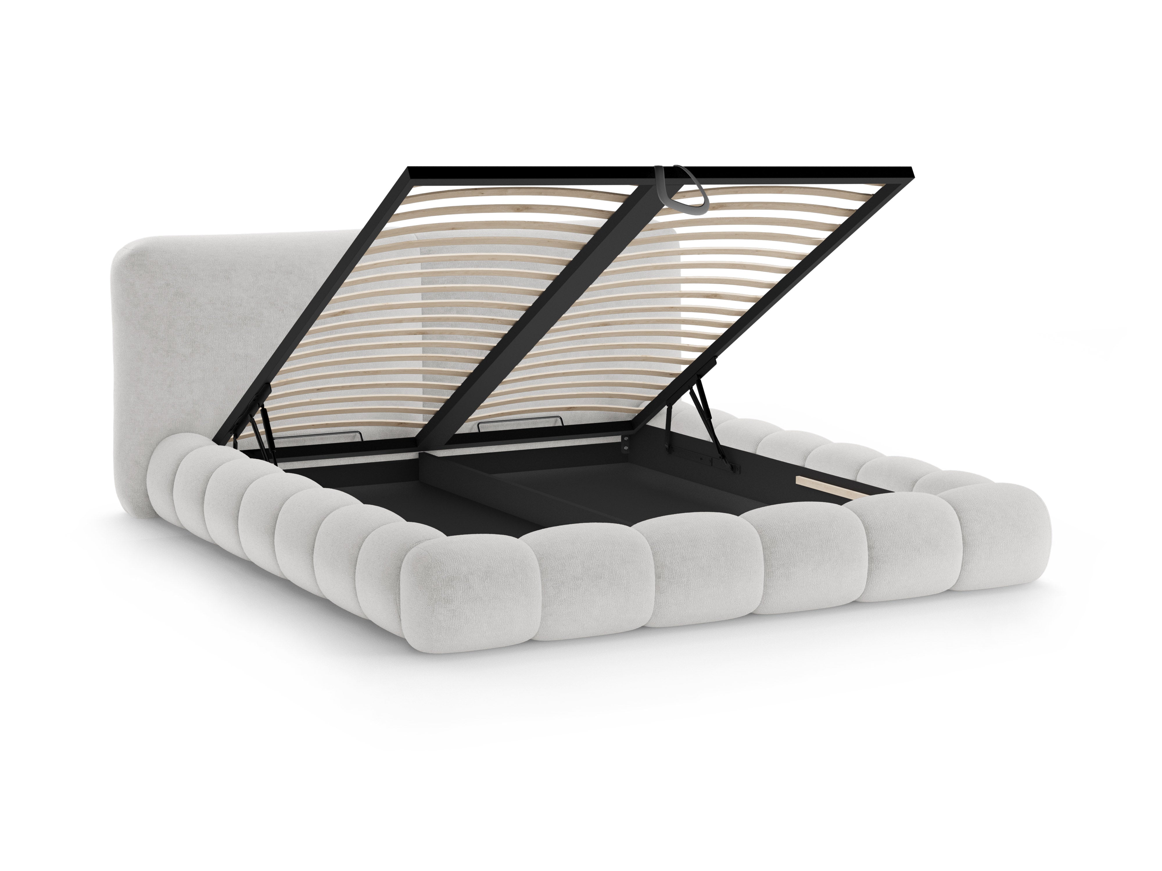 Bett SOLANGE hellgrau Chenille