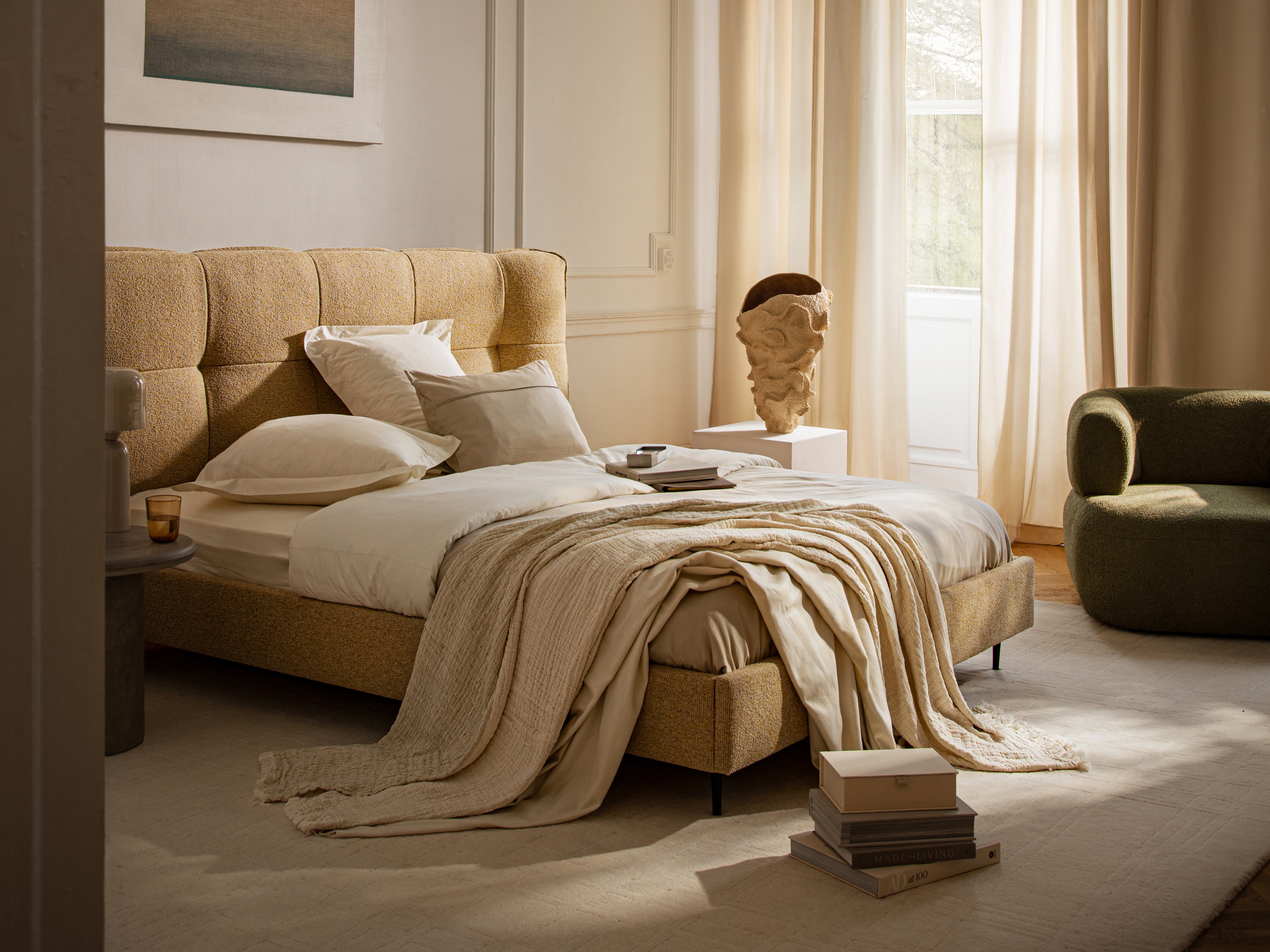 Bett ERIC hellbeige Melange