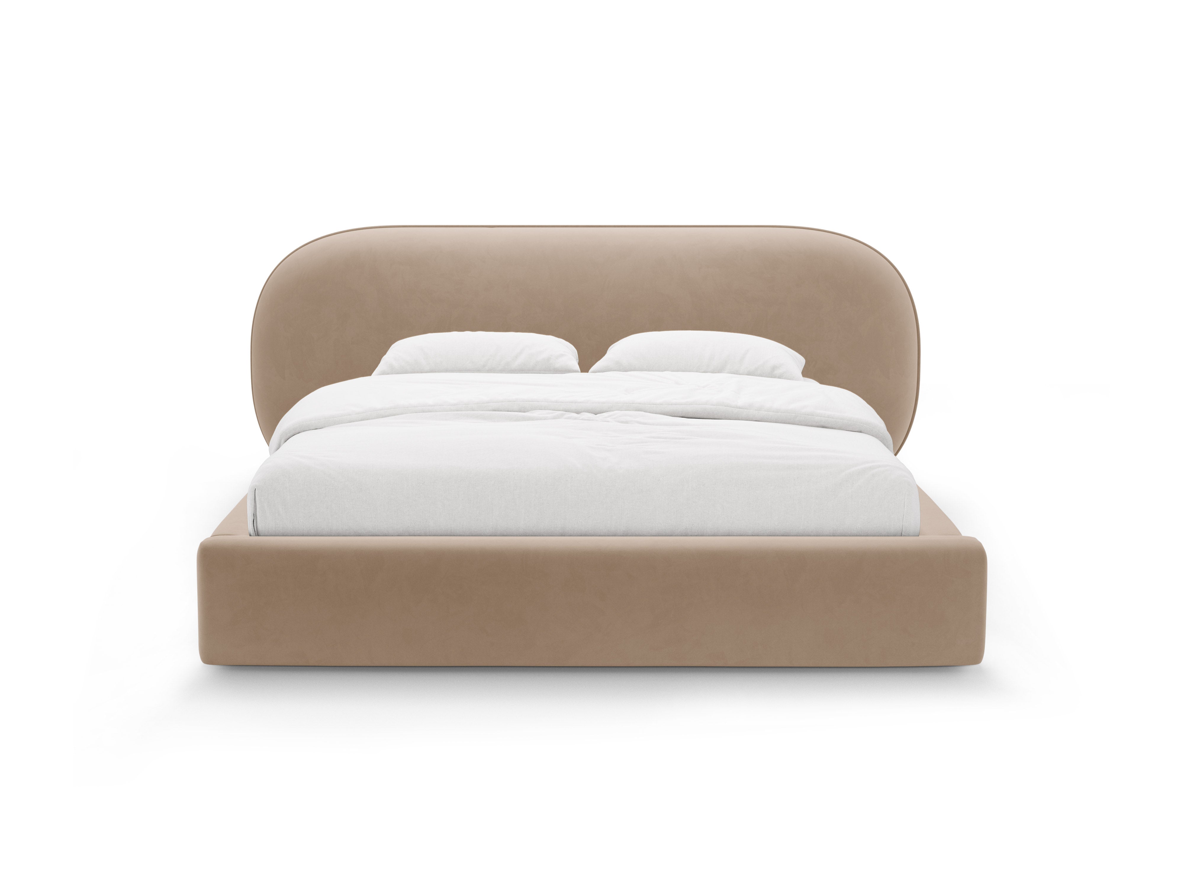 Velvet Bed OVALO Almond Beige