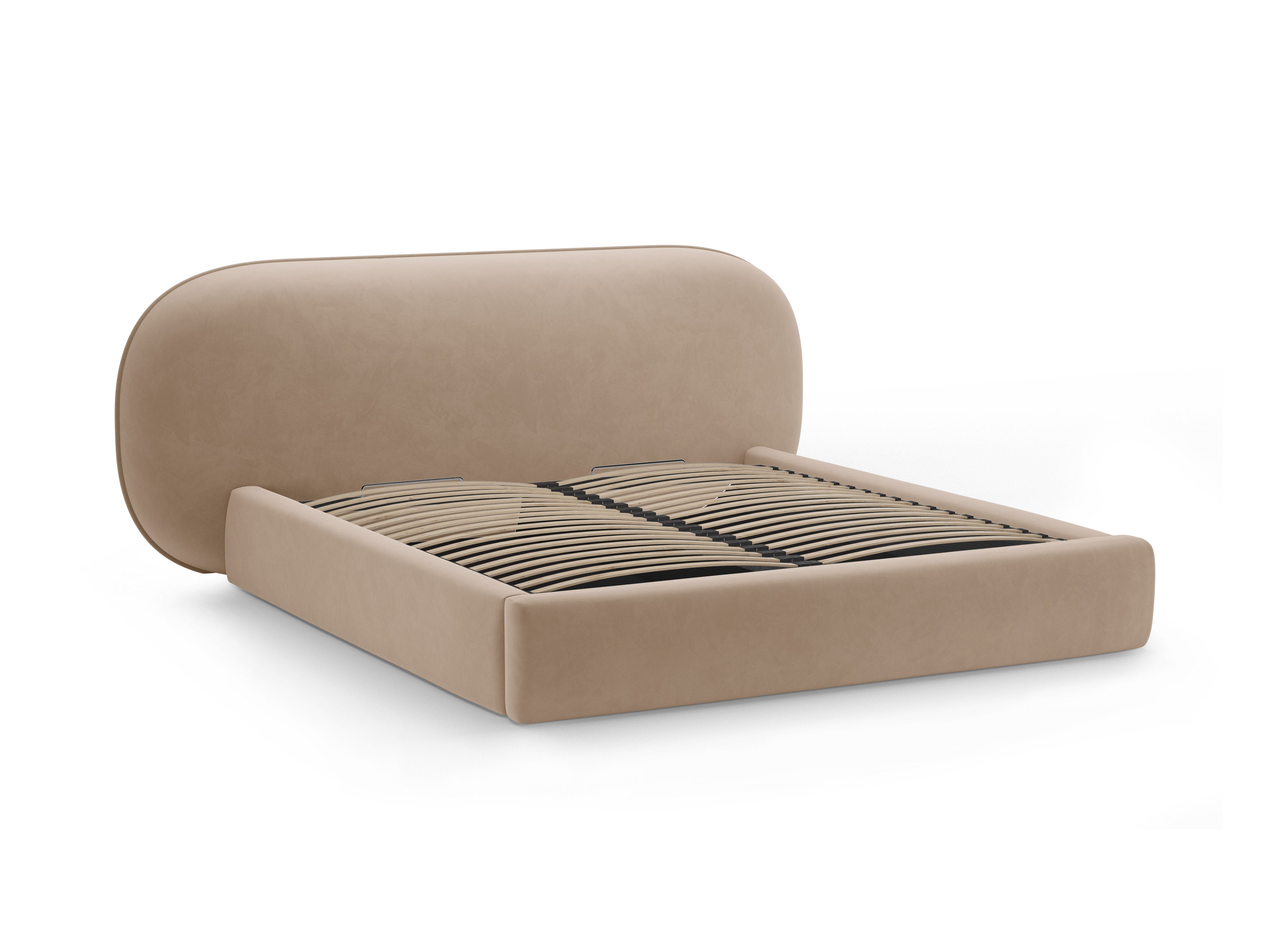 Velvet Bed OVALO Almond Beige