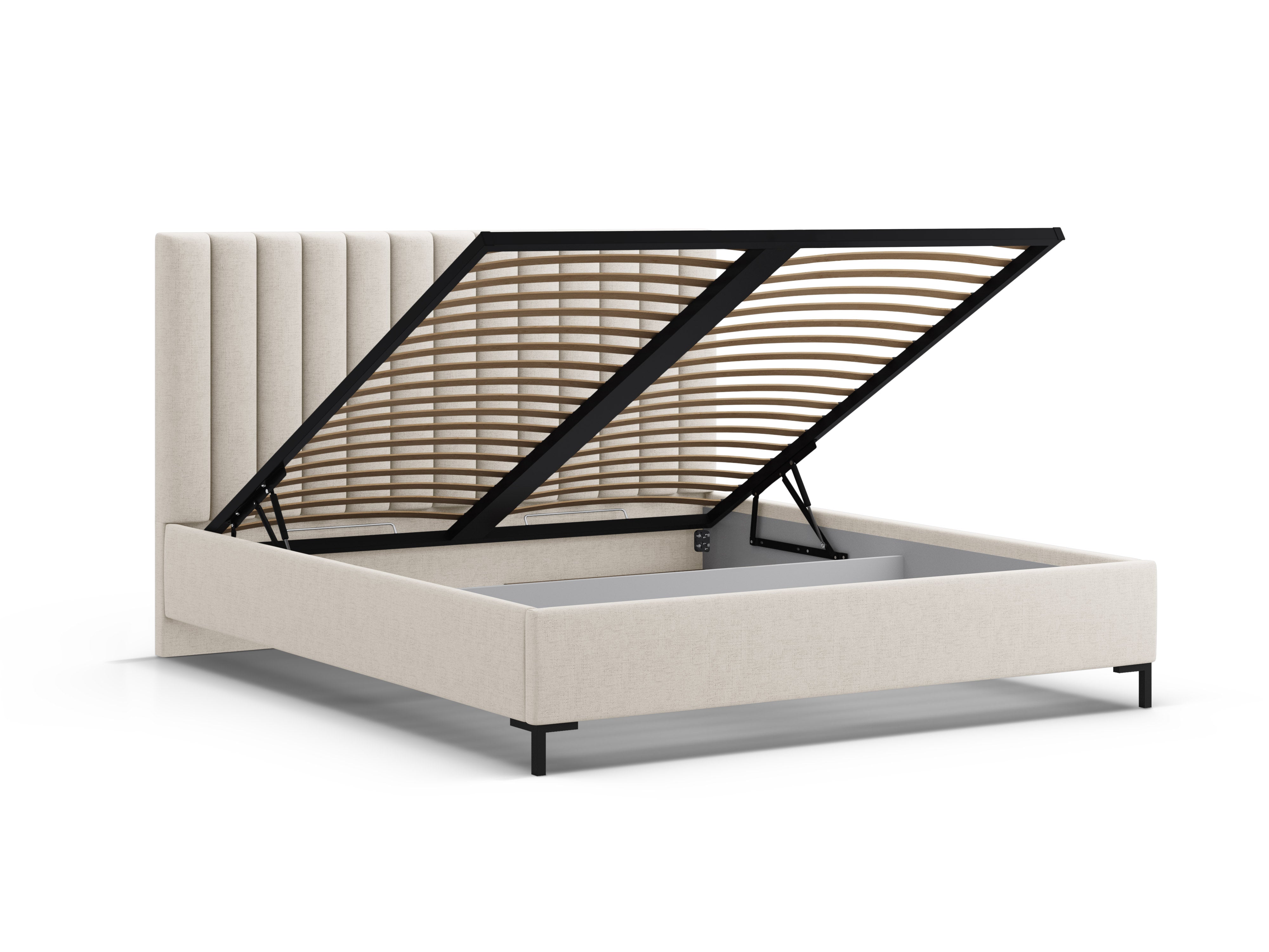 Bett mit Bettkasten ALLISON hellbeige
