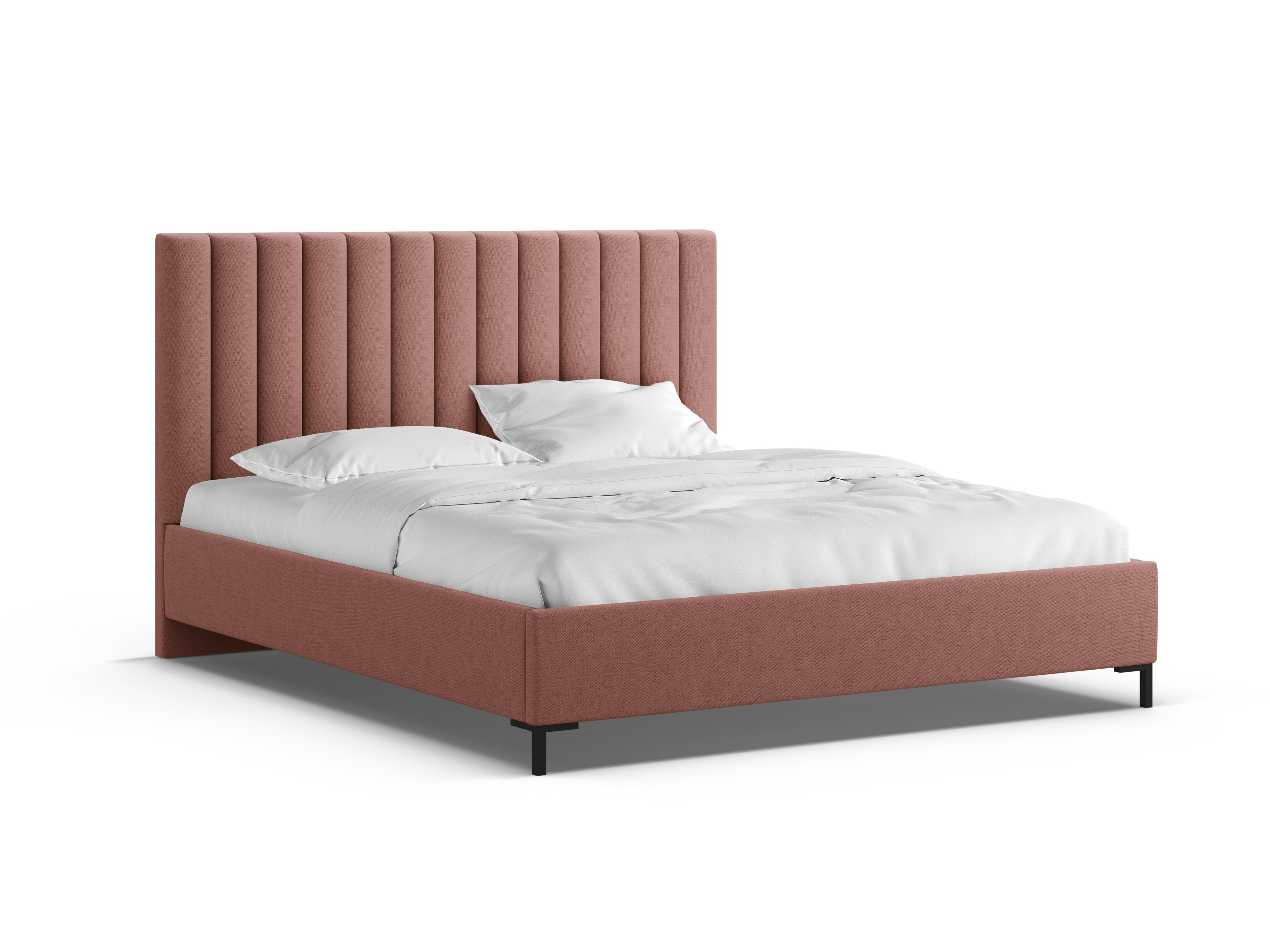 Bett mit Bettkasten ALLISON in Dunkelrosa