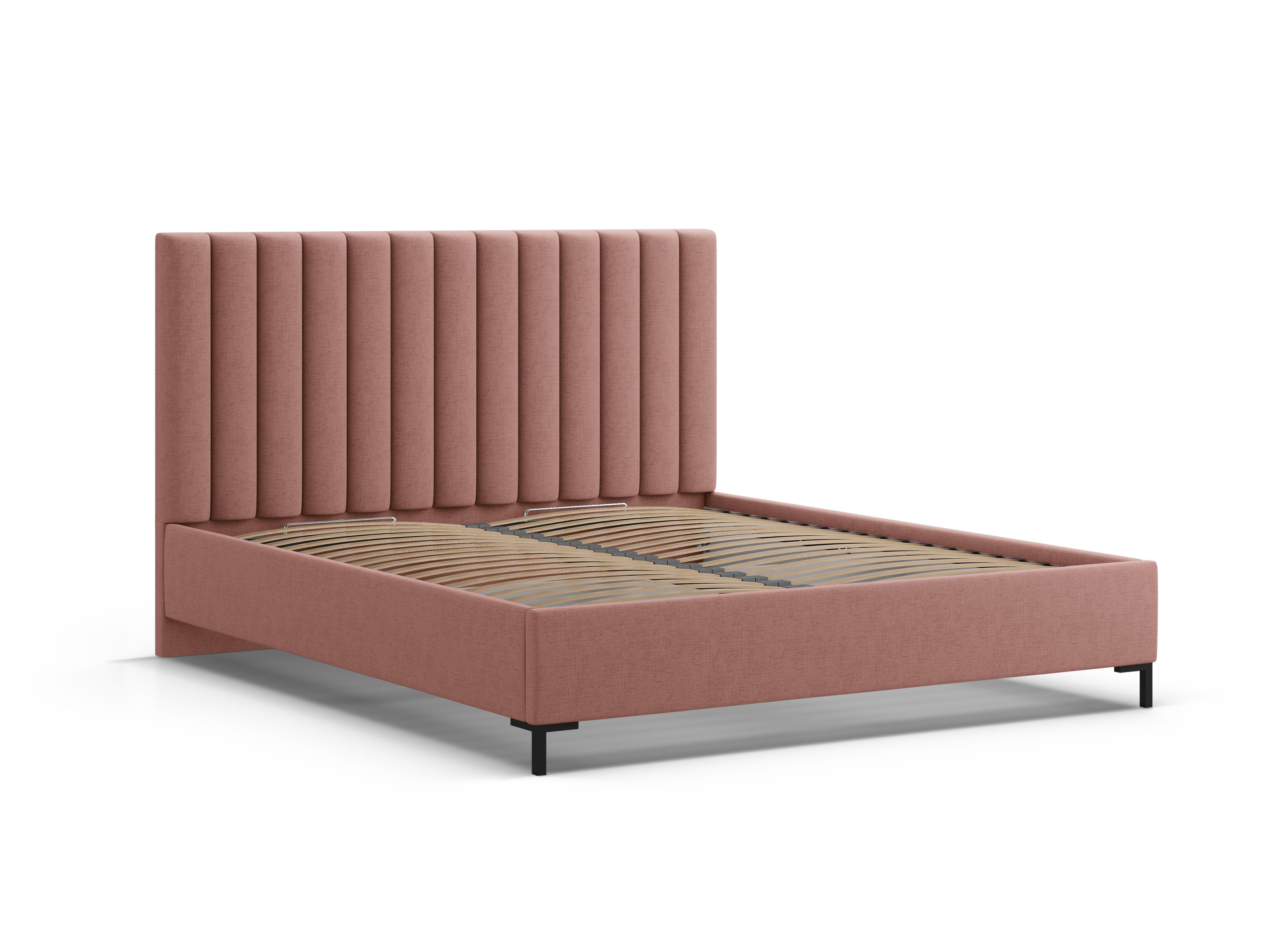 Bett mit Bettkasten ALLISON in Dunkelrosa