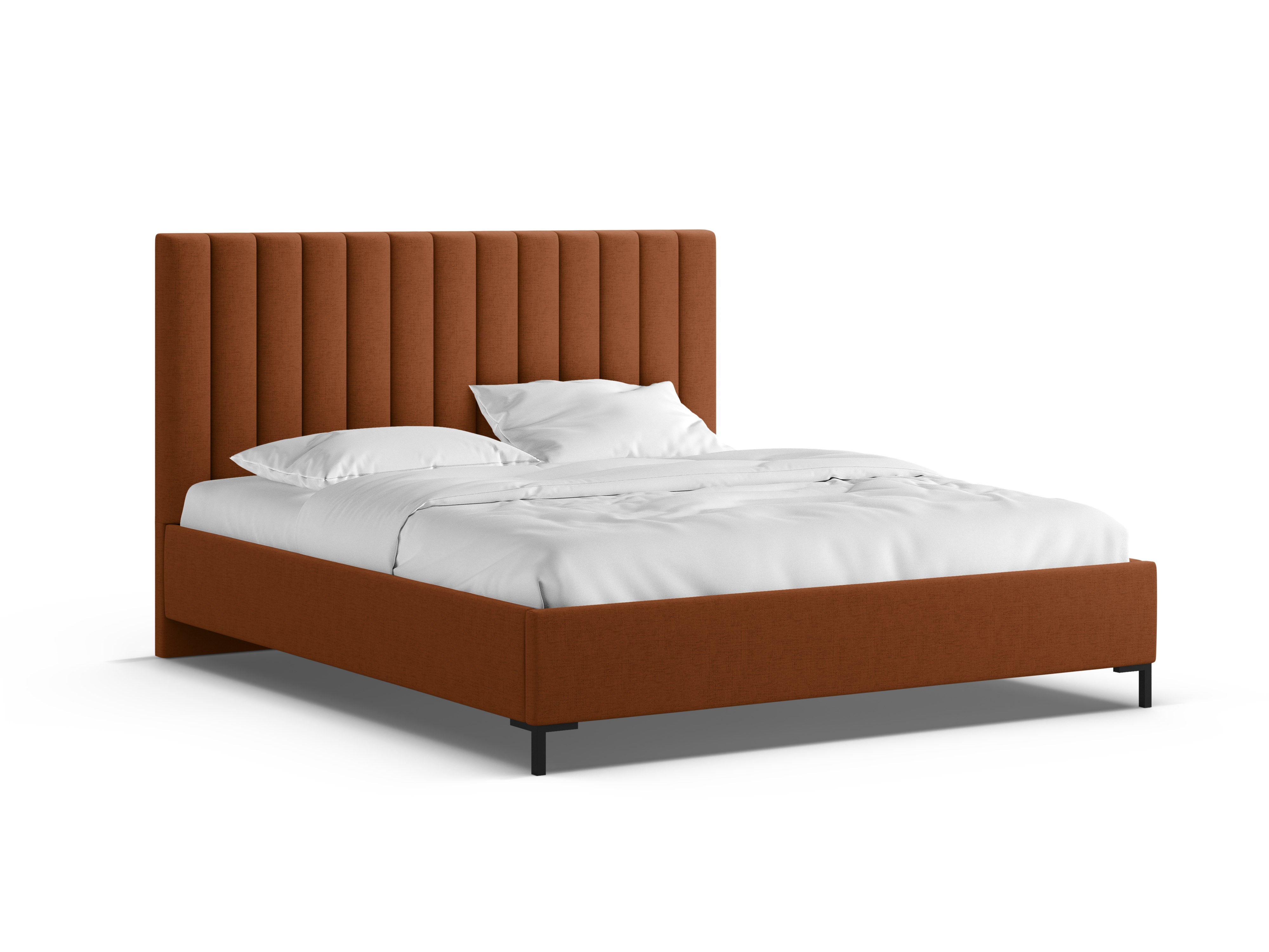 Bett mit Bettkasten ALLISON ziegelrot