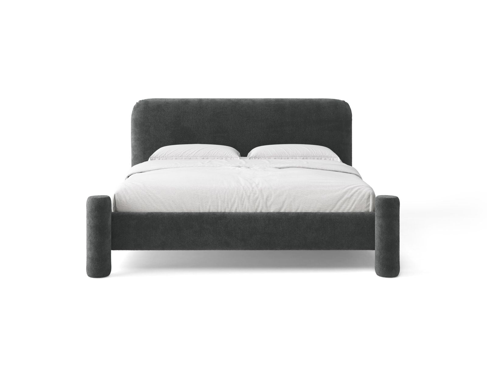 Bett VERA dunkelgrau Chenille