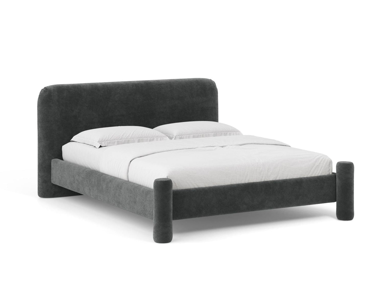 Bett VERA dunkelgrau Chenille