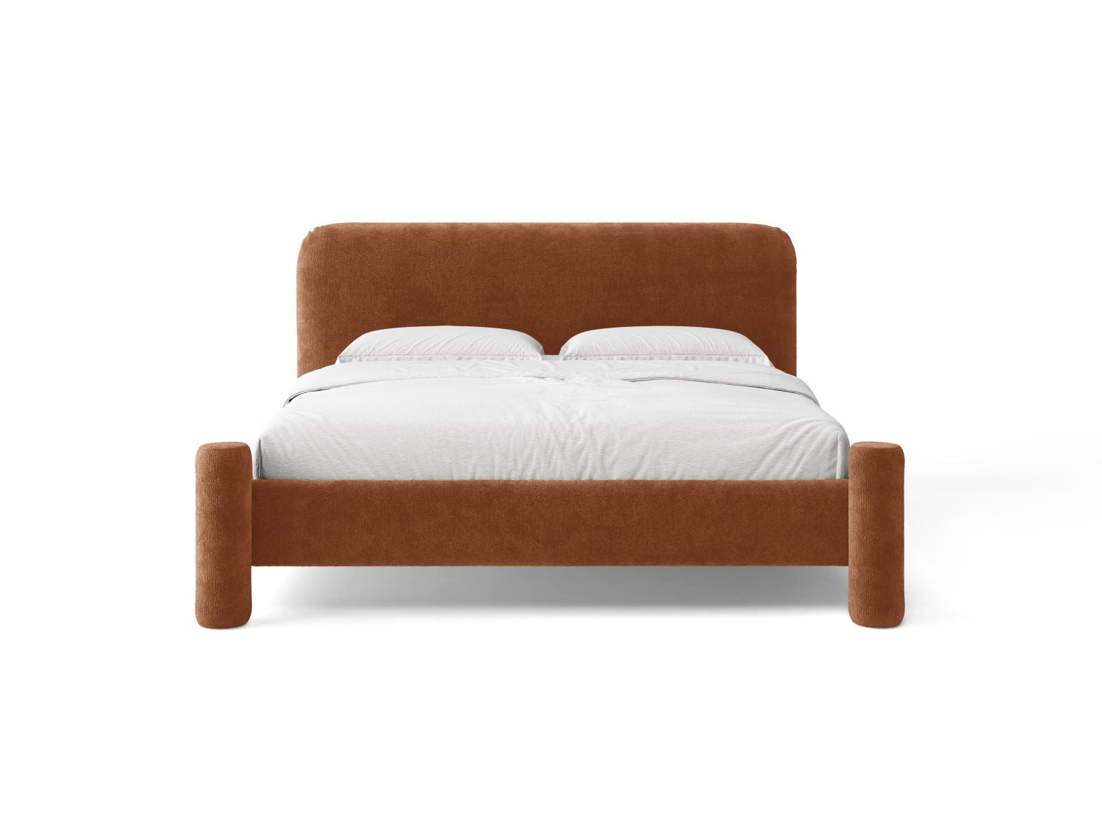 Bett VERA ziegelroter Chenille