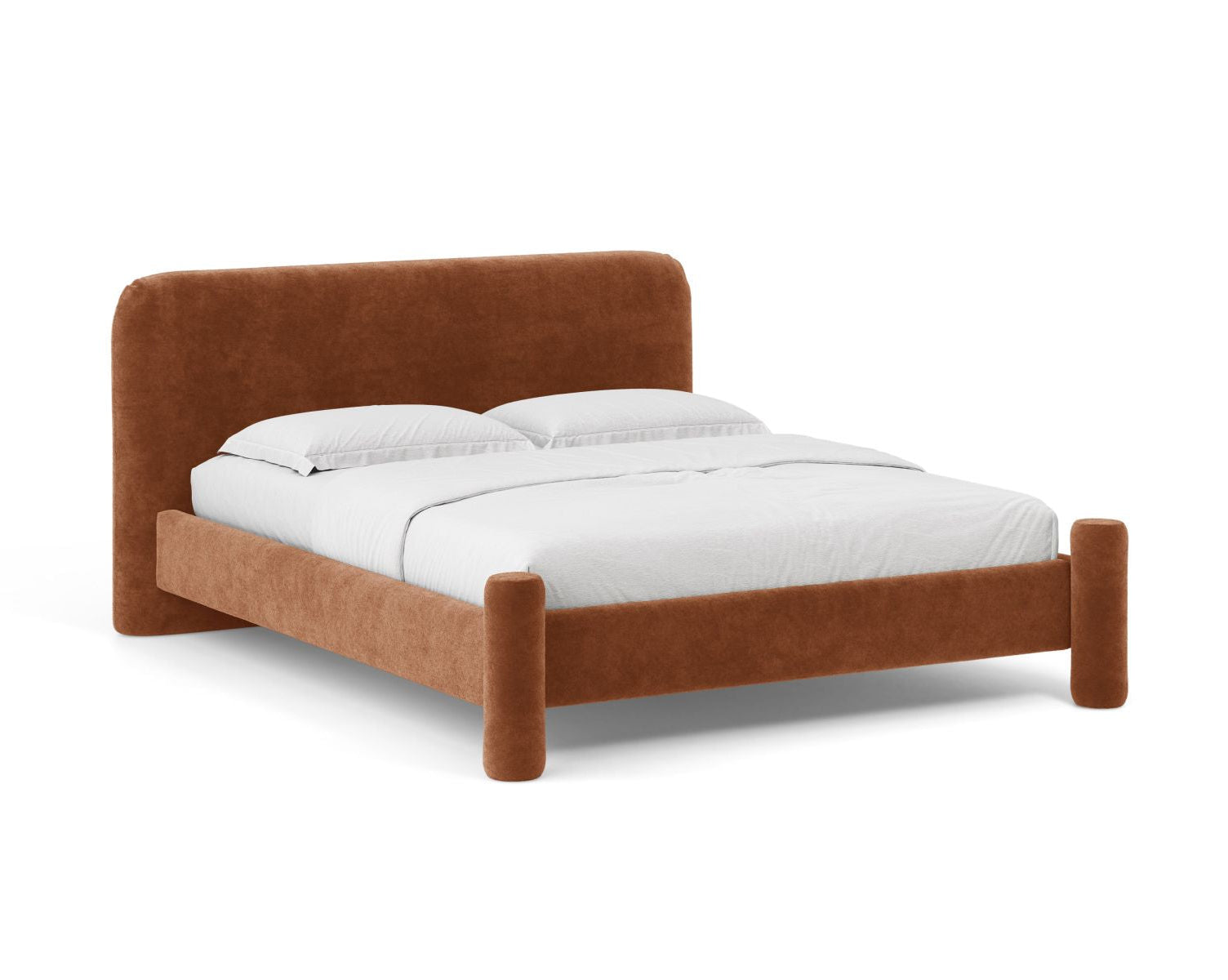 Bett VERA ziegelroter Chenille