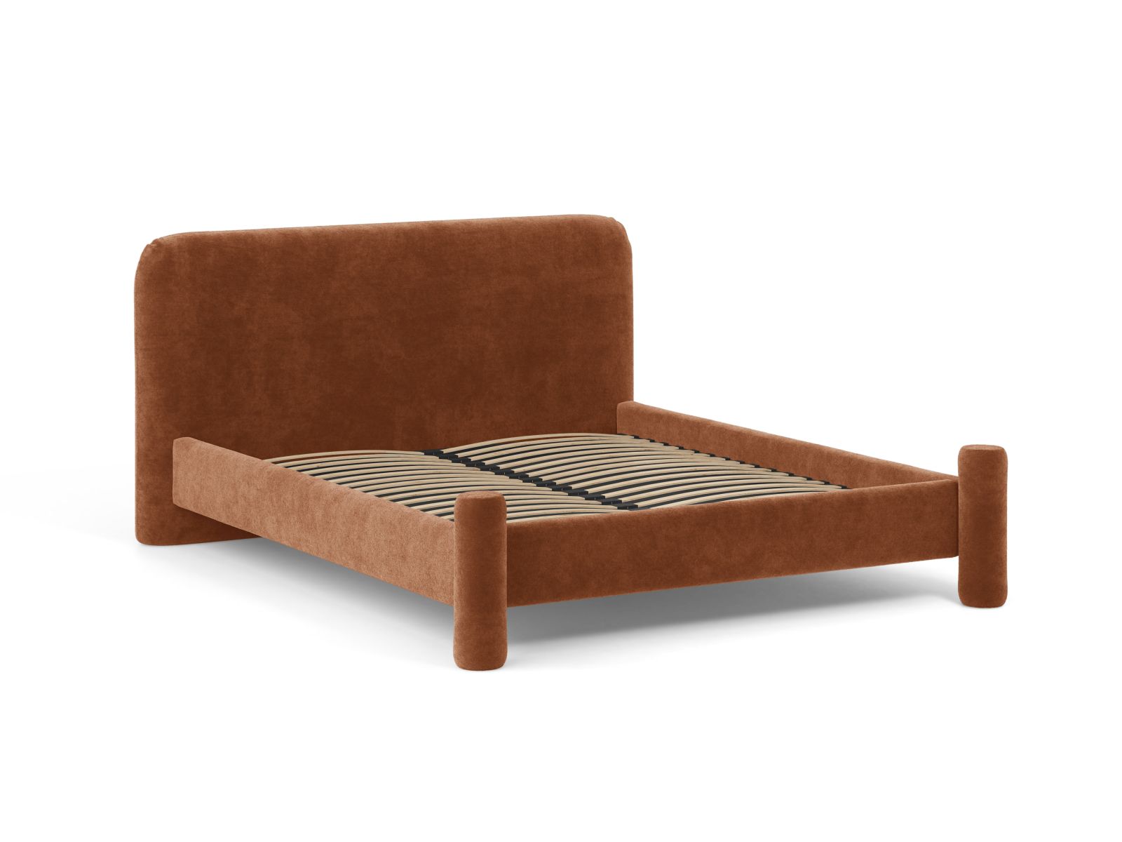 Bett VERA ziegelroter Chenille