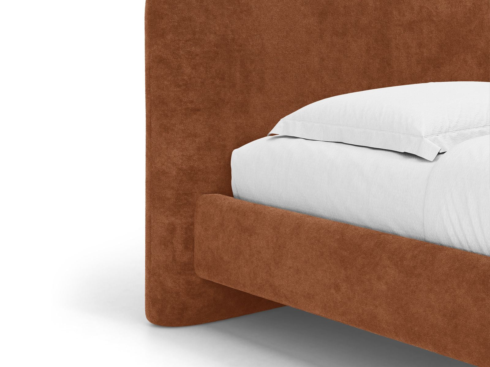 Bett VERA ziegelroter Chenille