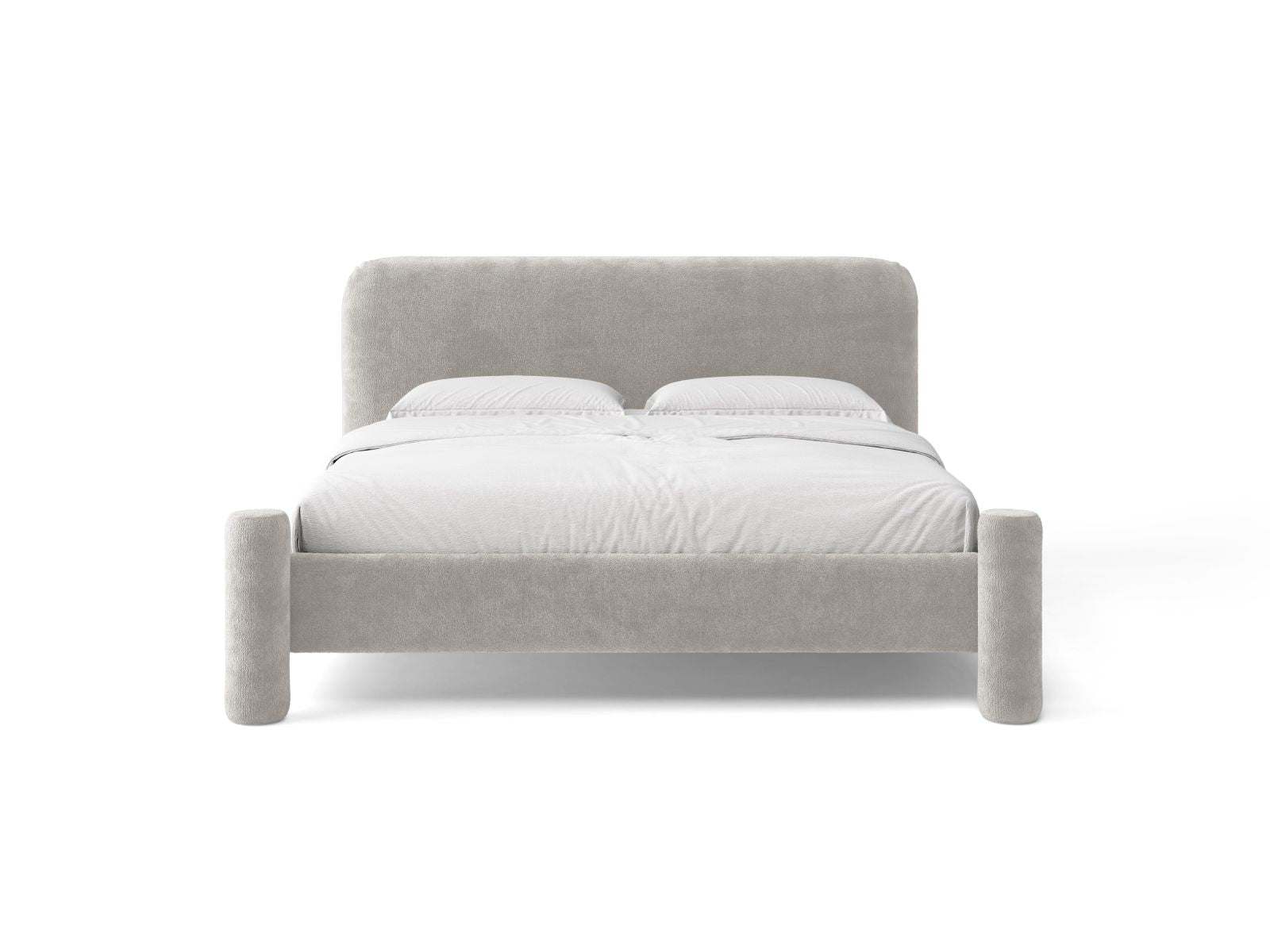 Bett VERA hellgrau Chenille