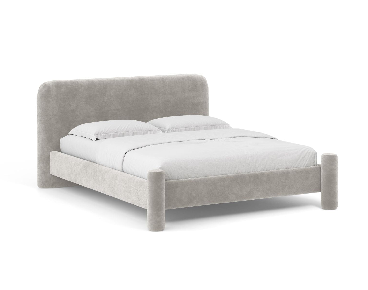 Bett VERA hellgrau Chenille