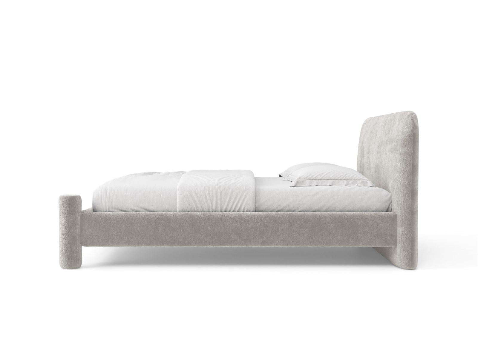 Bett VERA hellgrau Chenille