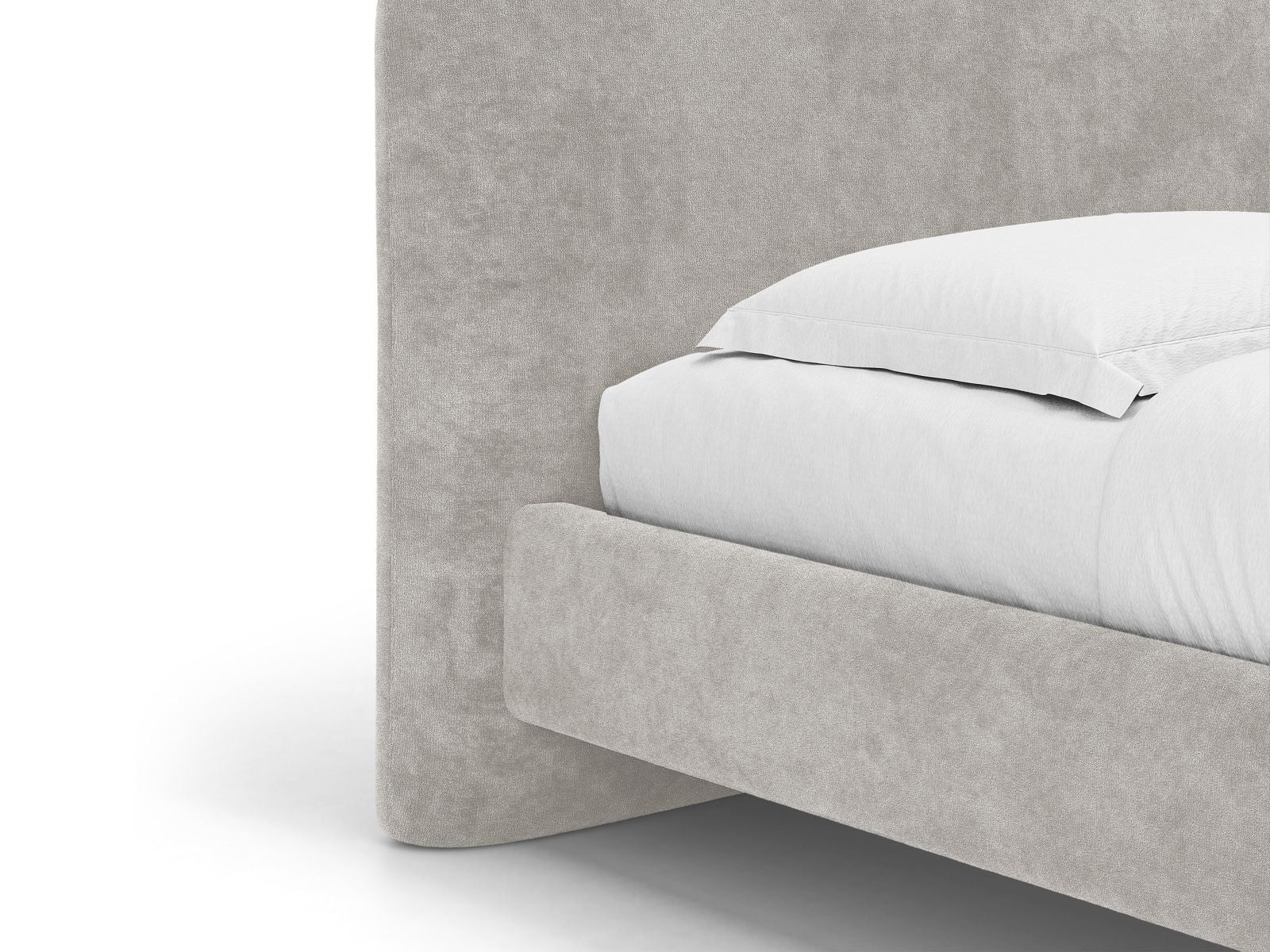 Bett VERA hellgrau Chenille