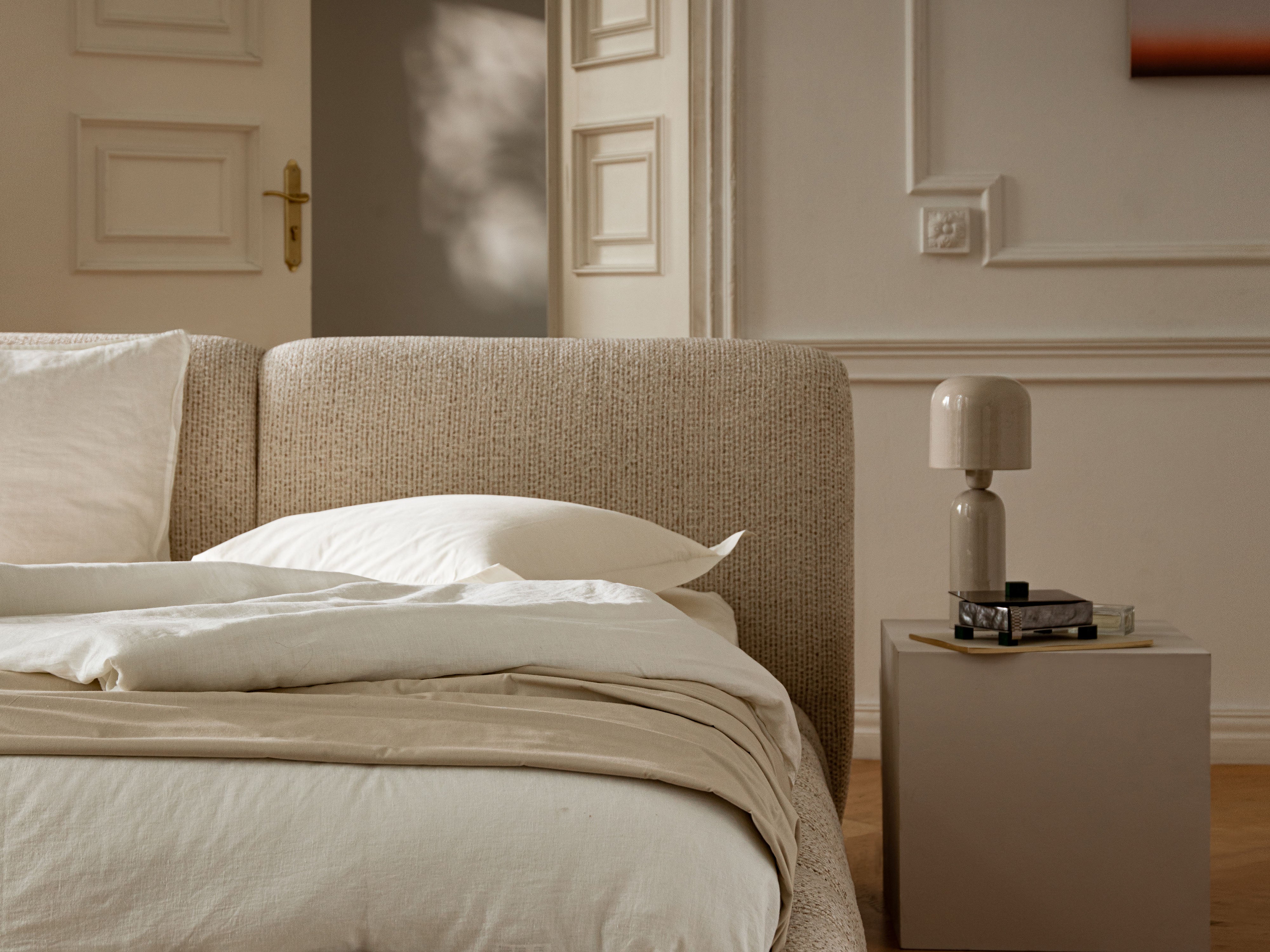 Bett SOLANGE dunkelgrau meliert