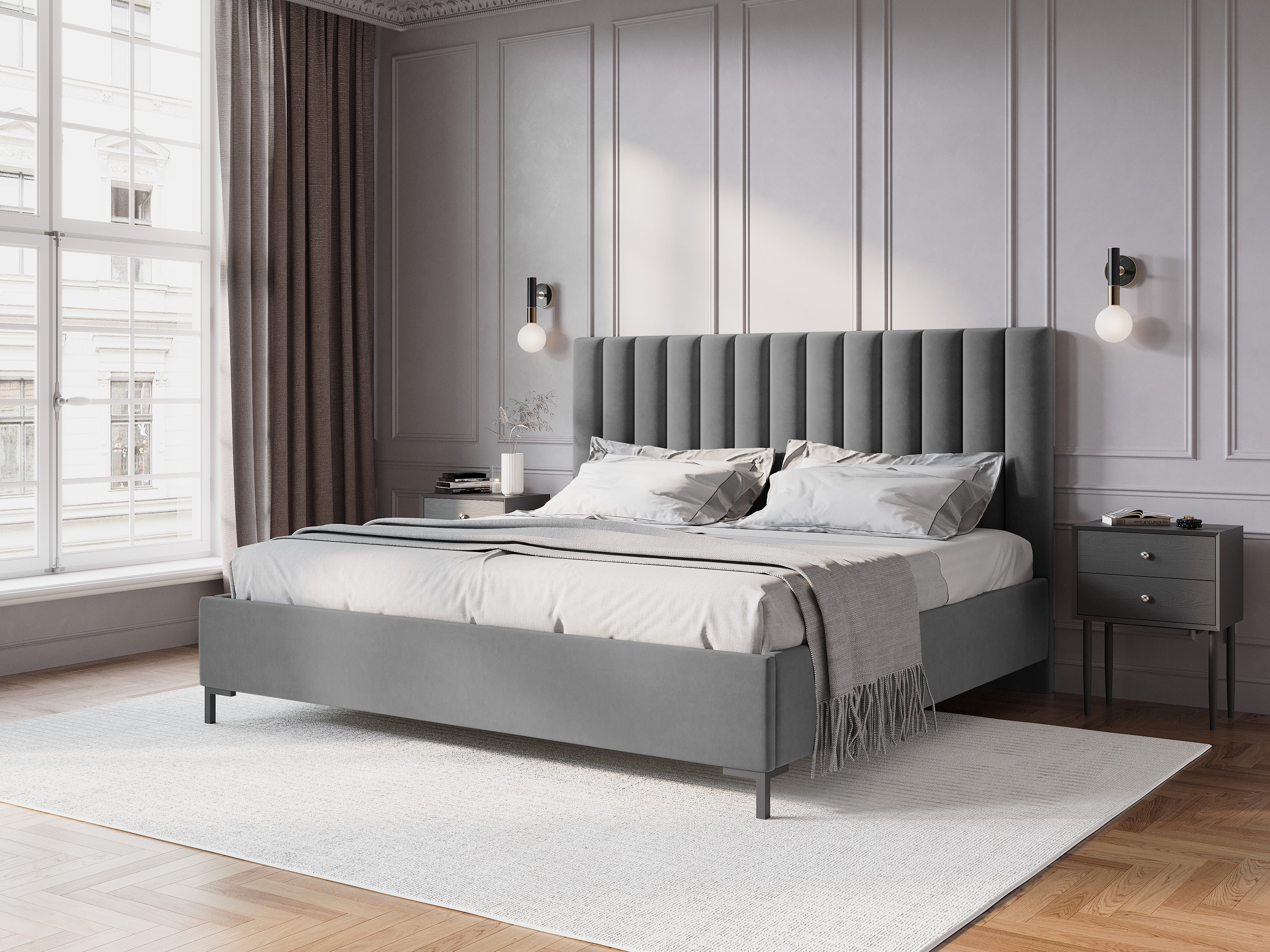 Bett mit Bettkasten ALLISON schwarz
