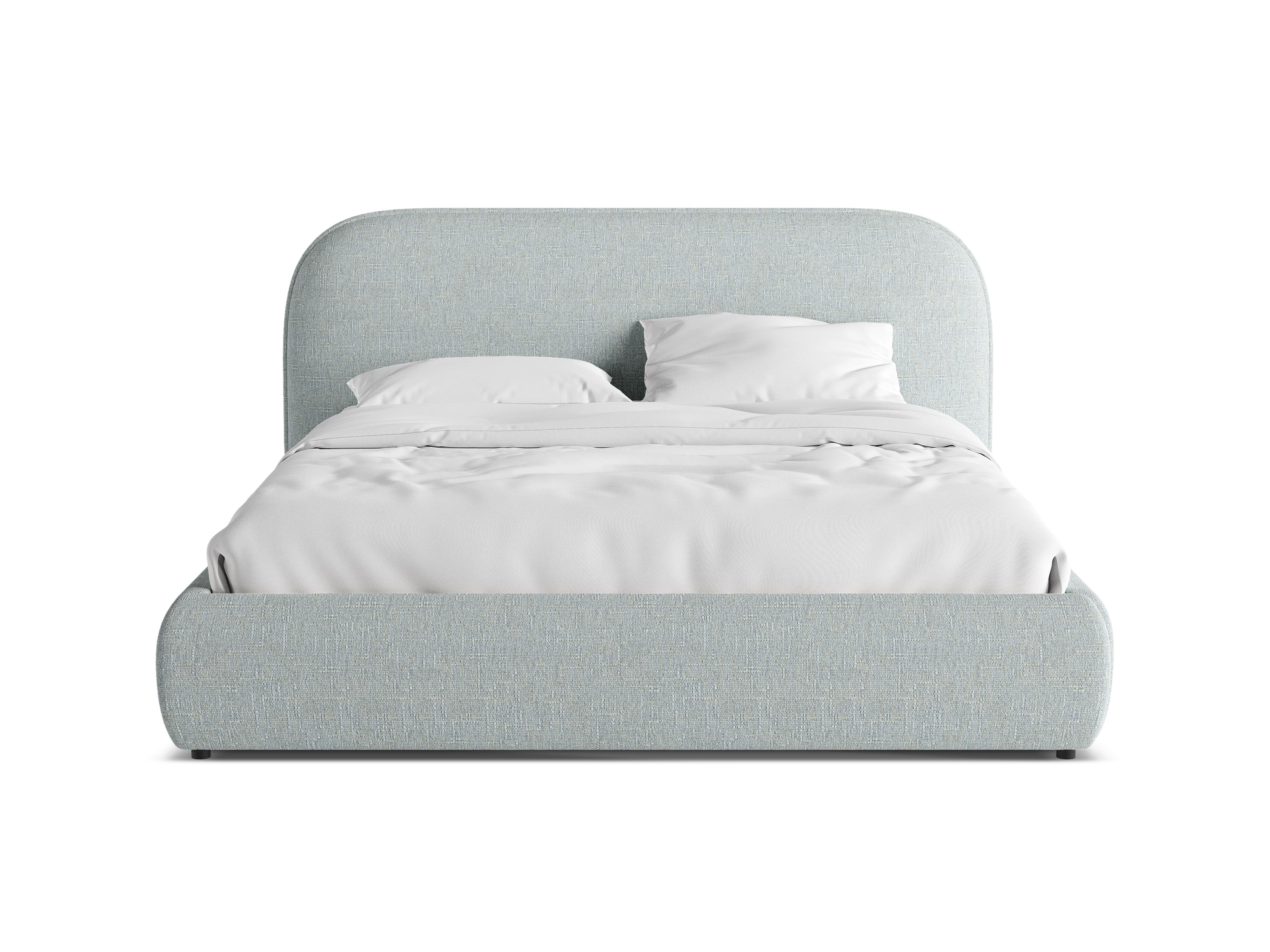 Bett MURADA satinblaues Chenille