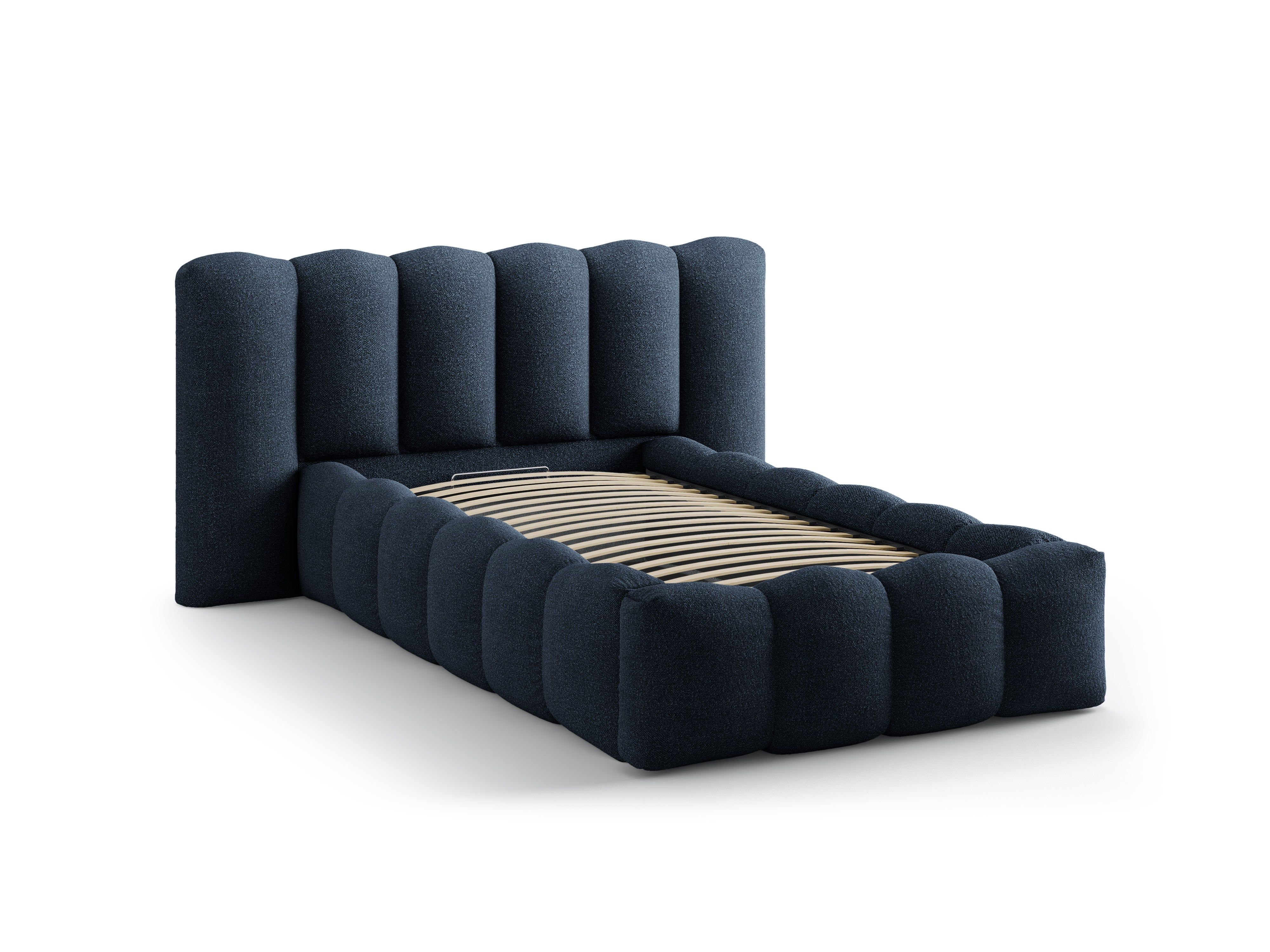 Łóżko LUPINE ciemny niebieski boucle – Micadoni