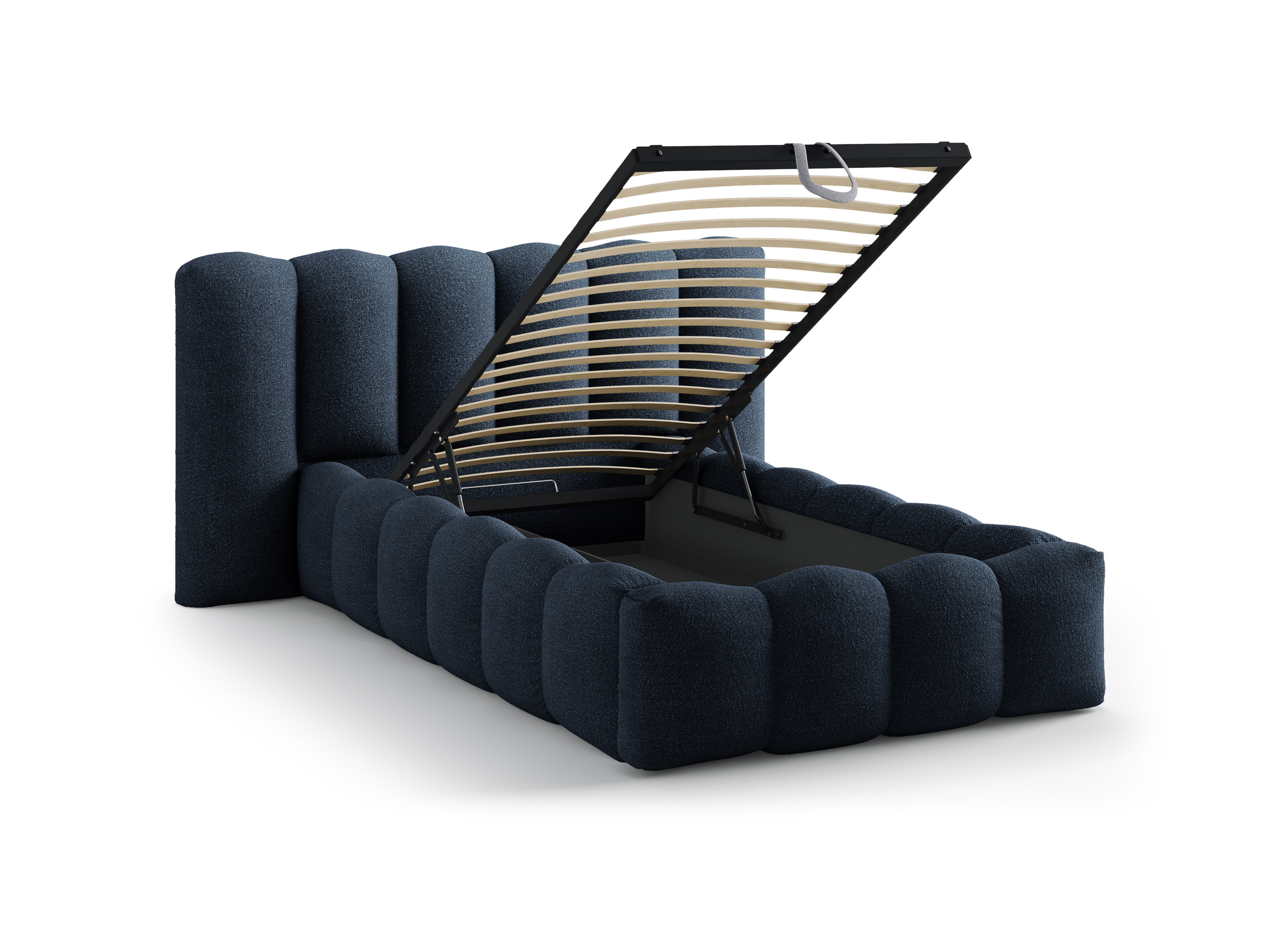 Łóżko LUPINE ciemny niebieski boucle – Micadoni