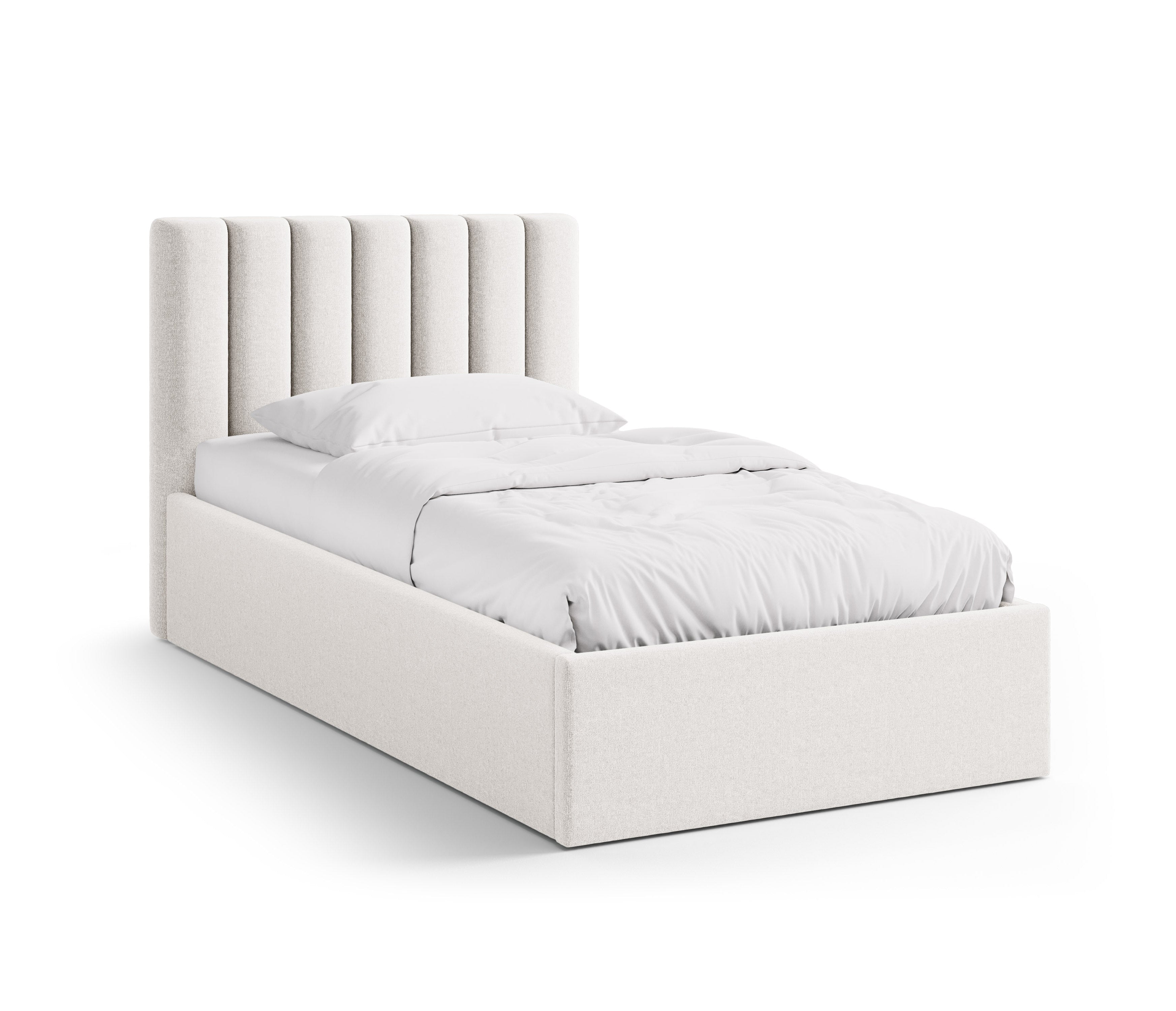 Einzelbett mit Bettkasten ALLISON in hellbeige