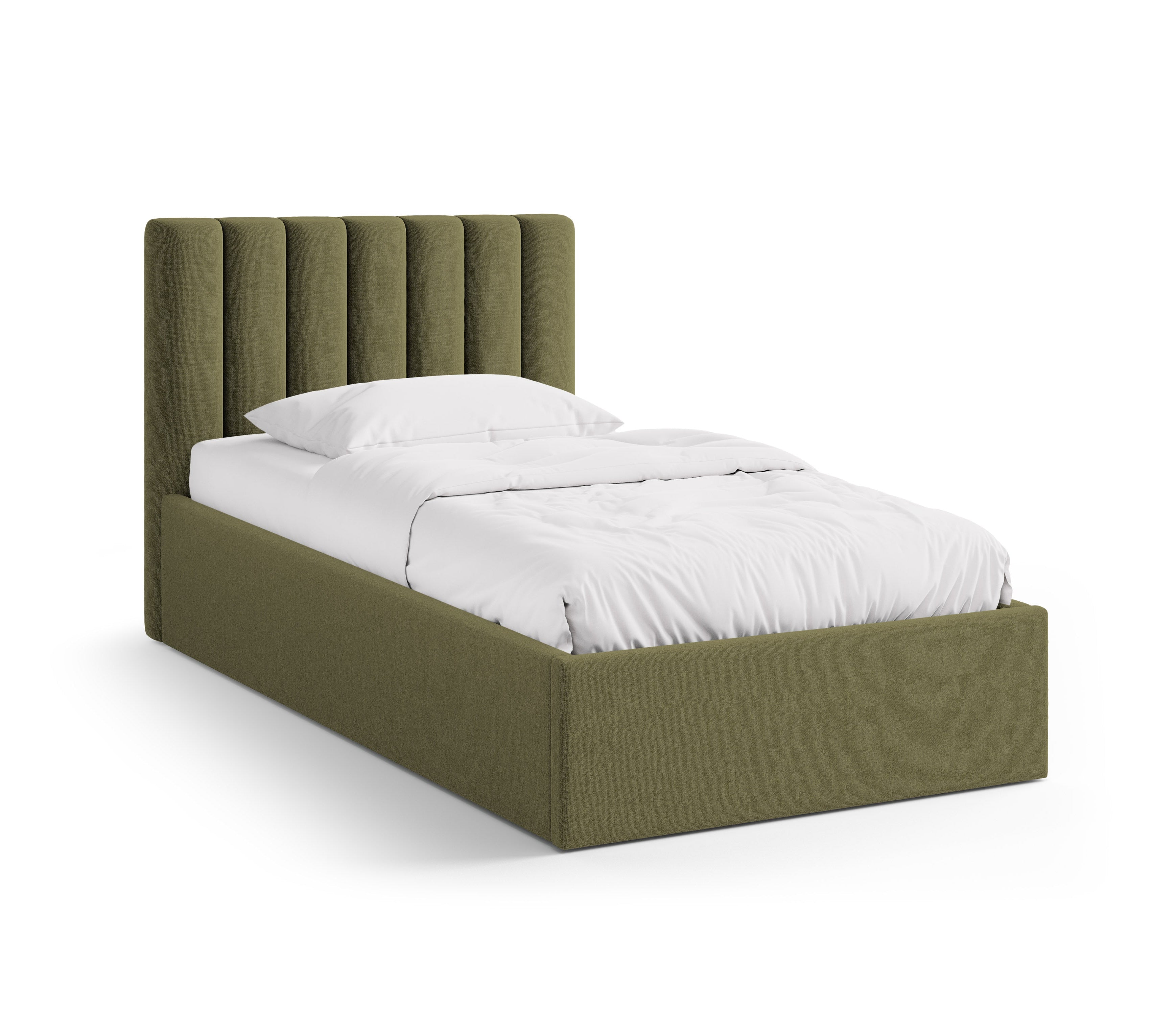 Einzelbett mit Bettkasten ALLISON grün