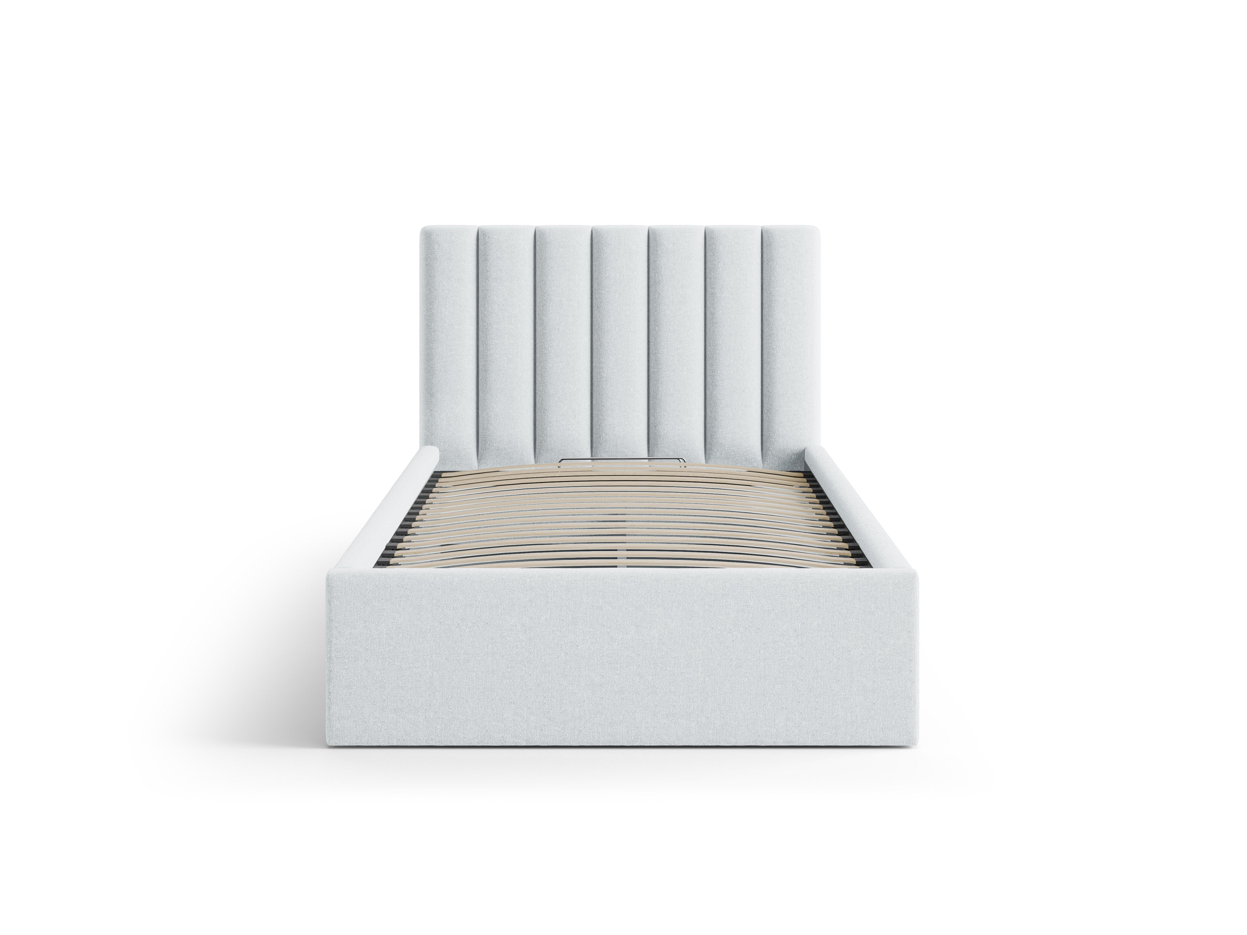 Einzelbett mit Bettkasten ALLISON hellgrau