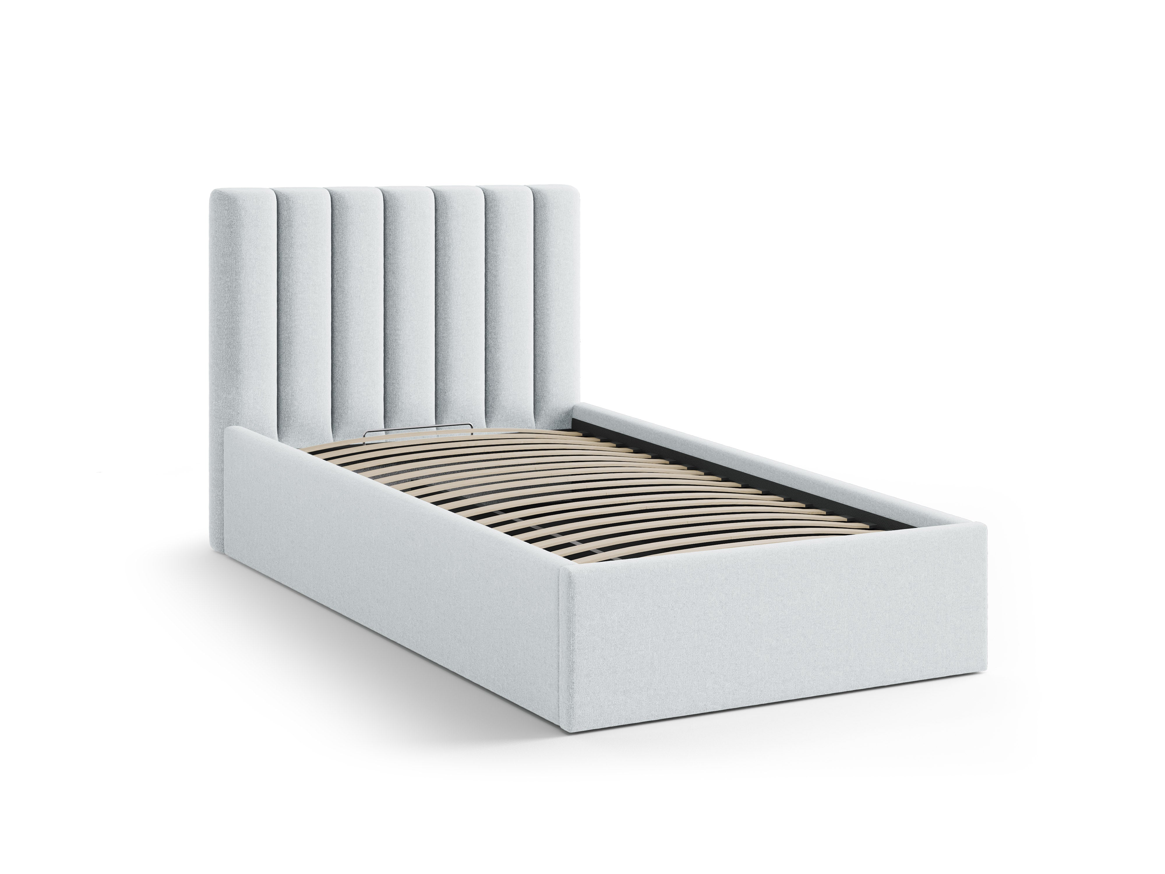 Einzelbett mit Bettkasten ALLISON hellgrau