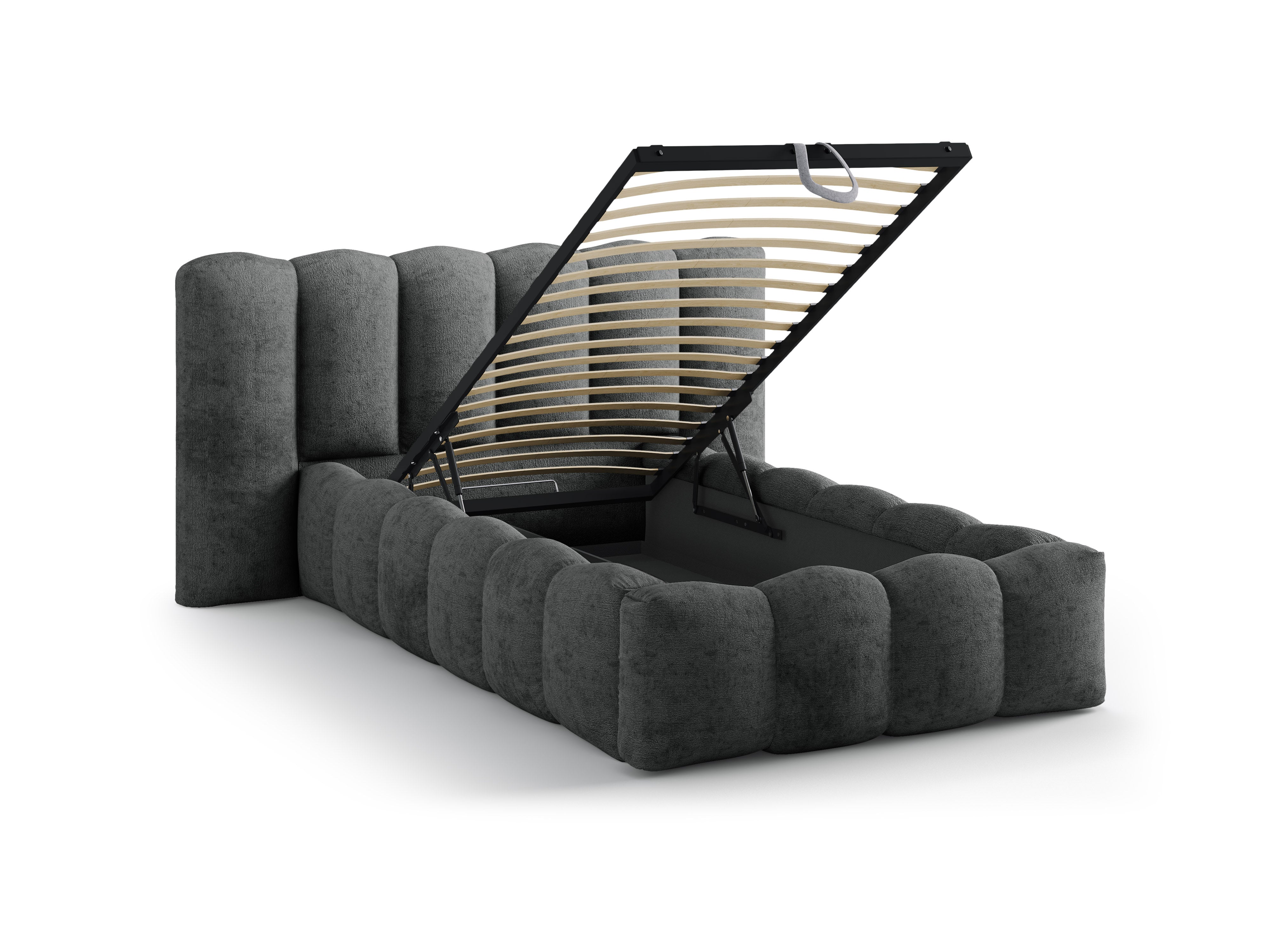 Bett LUPINE dunkelgrau Chenille