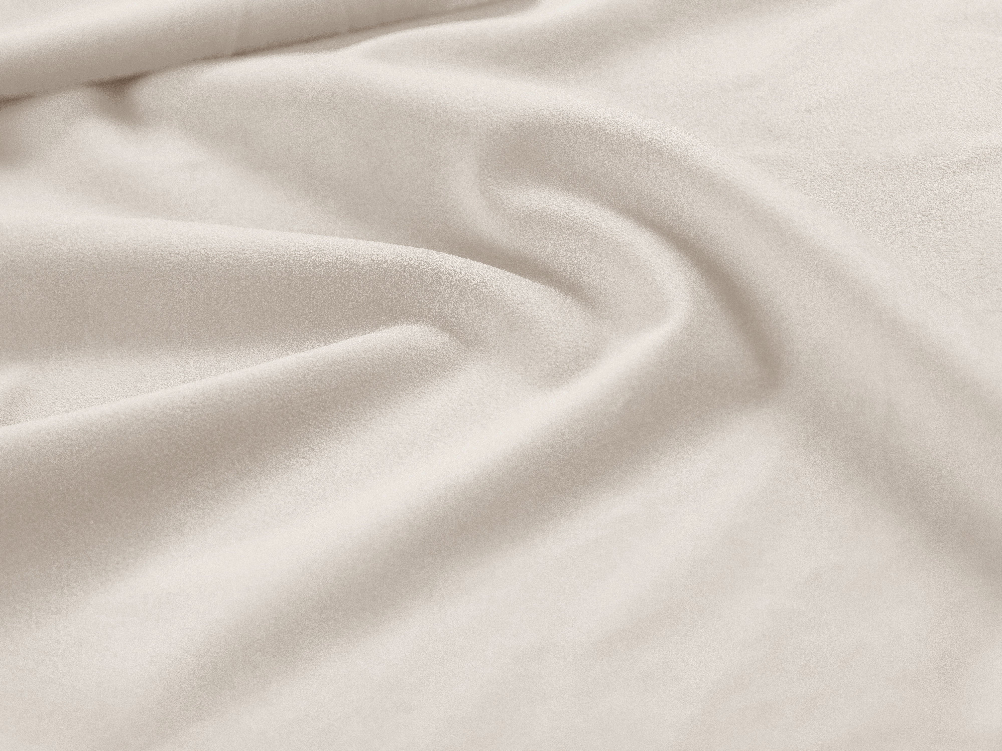 Einzelbett aus Samt mit Bettkasten ALLISON in hellbeige