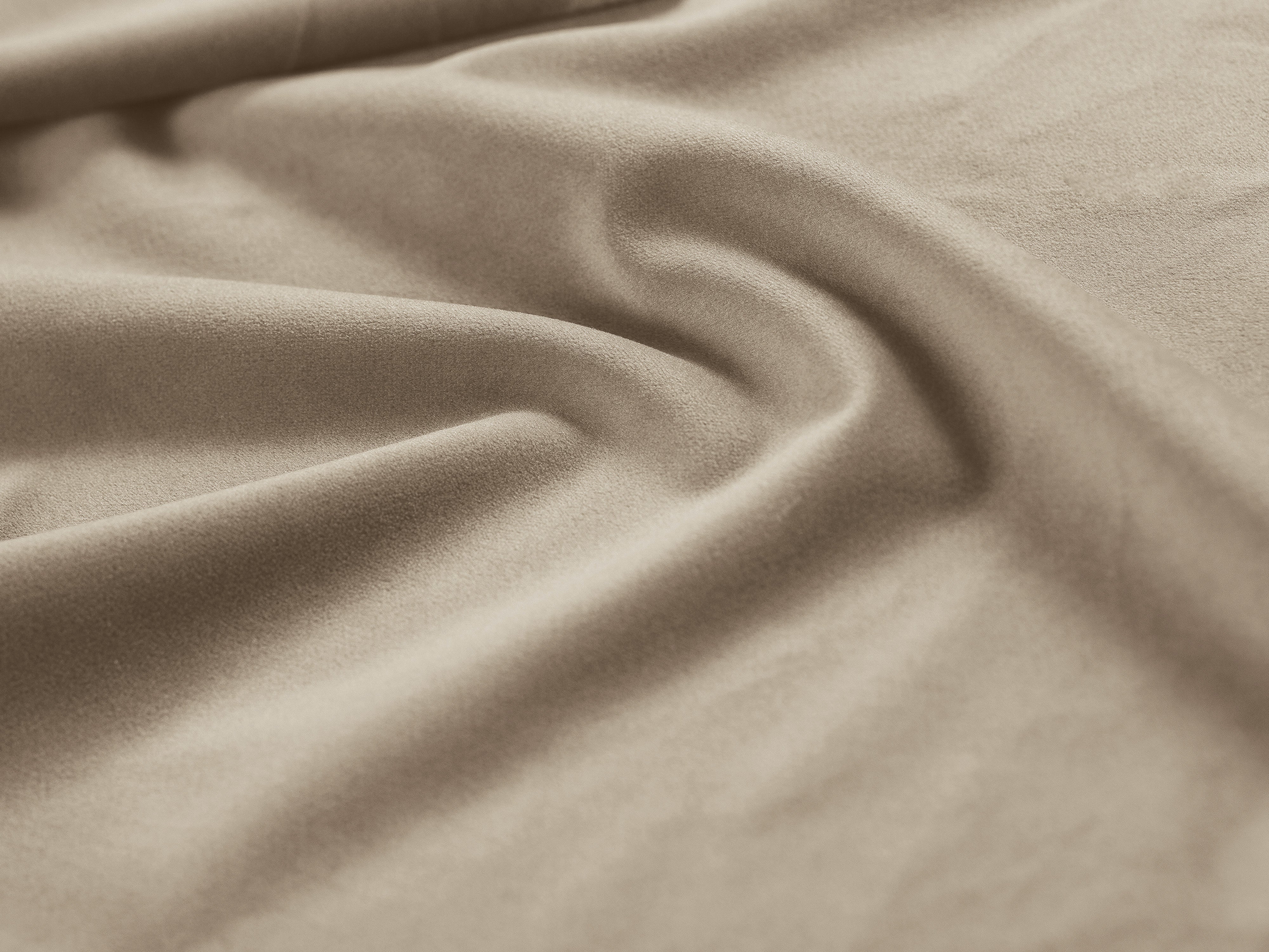 Einzelbett aus Samt mit Bettkasten ALLISON beige