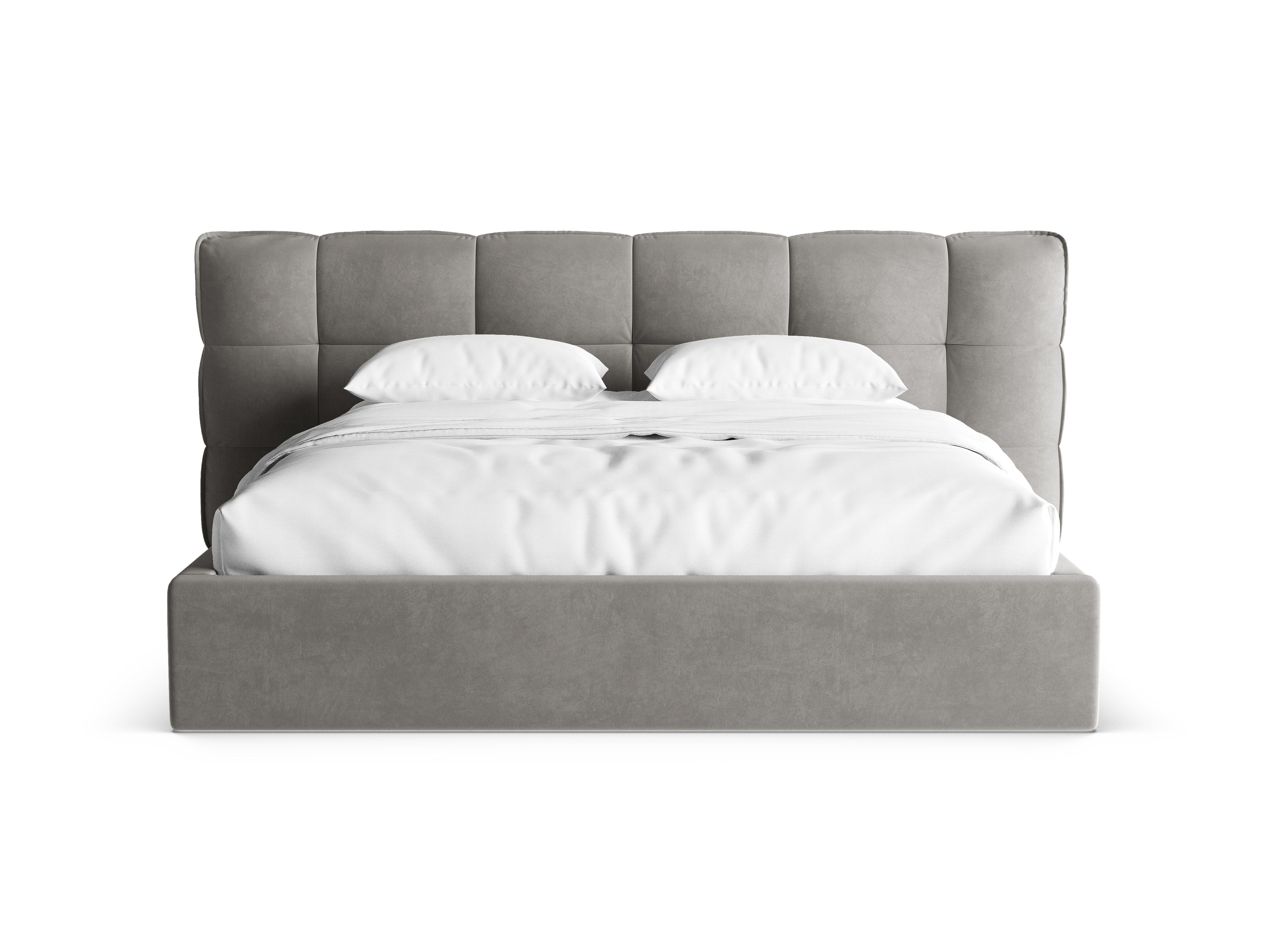 Samtbett mit Stauraum ERIC grau