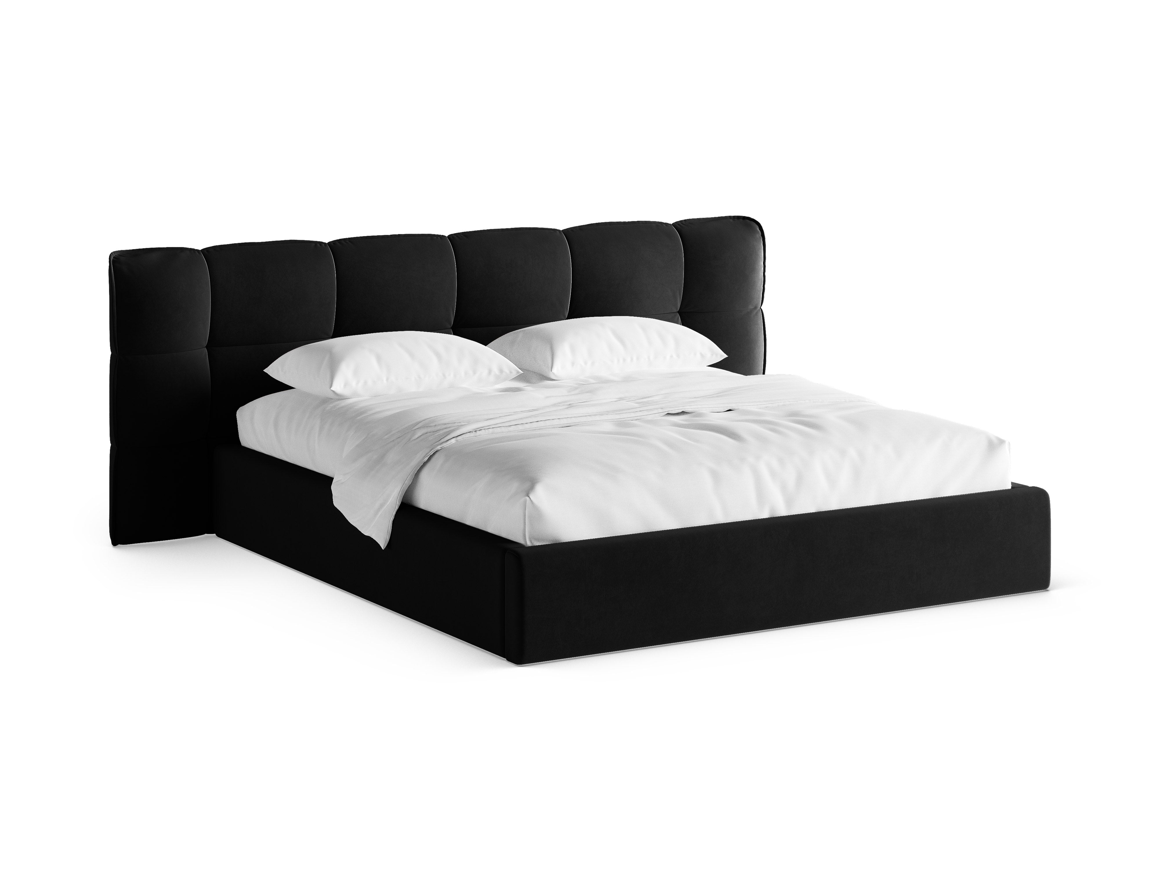 Samtbett mit Stauraum ERIC schwarz