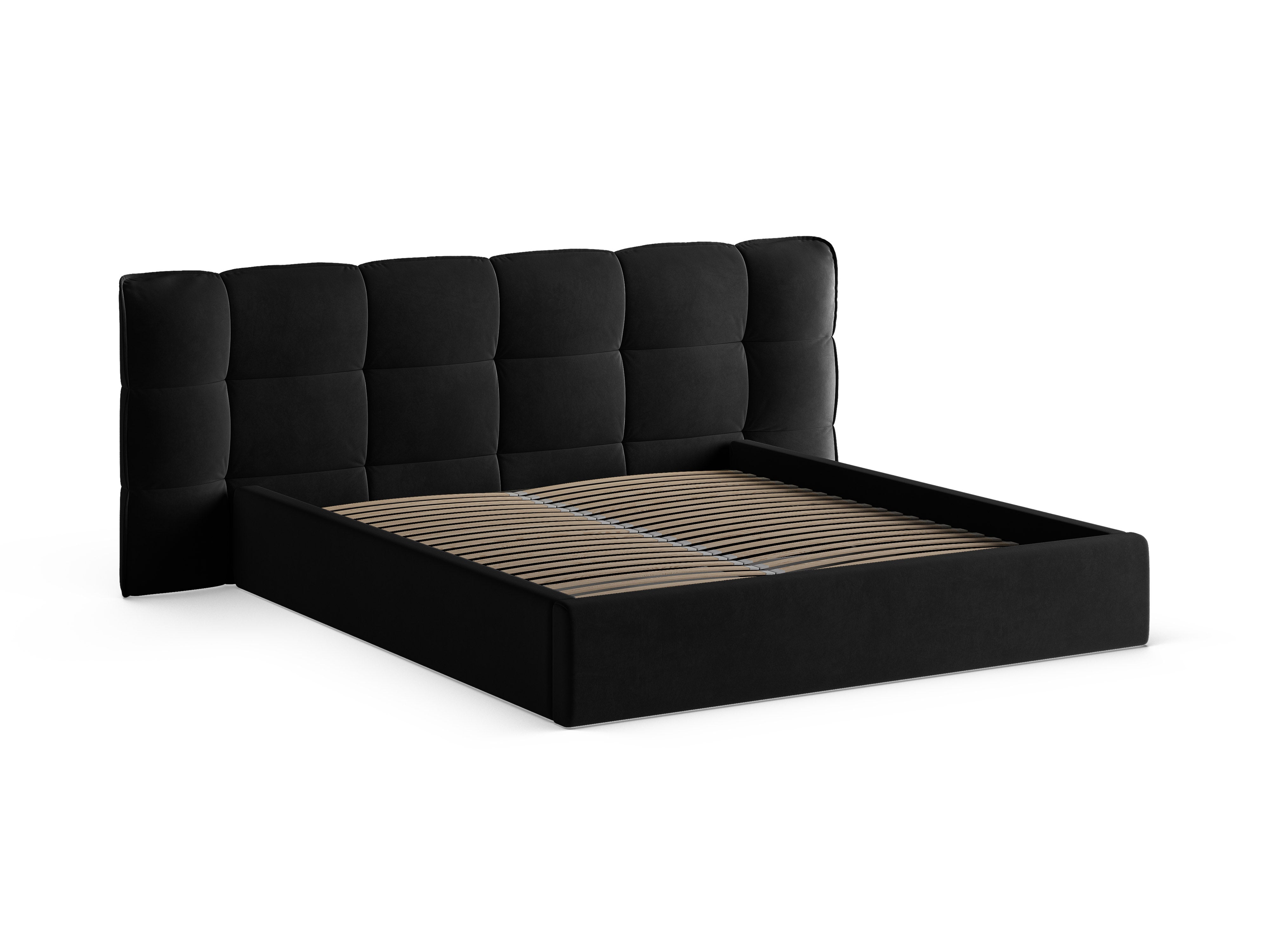 Samtbett mit Stauraum ERIC schwarz