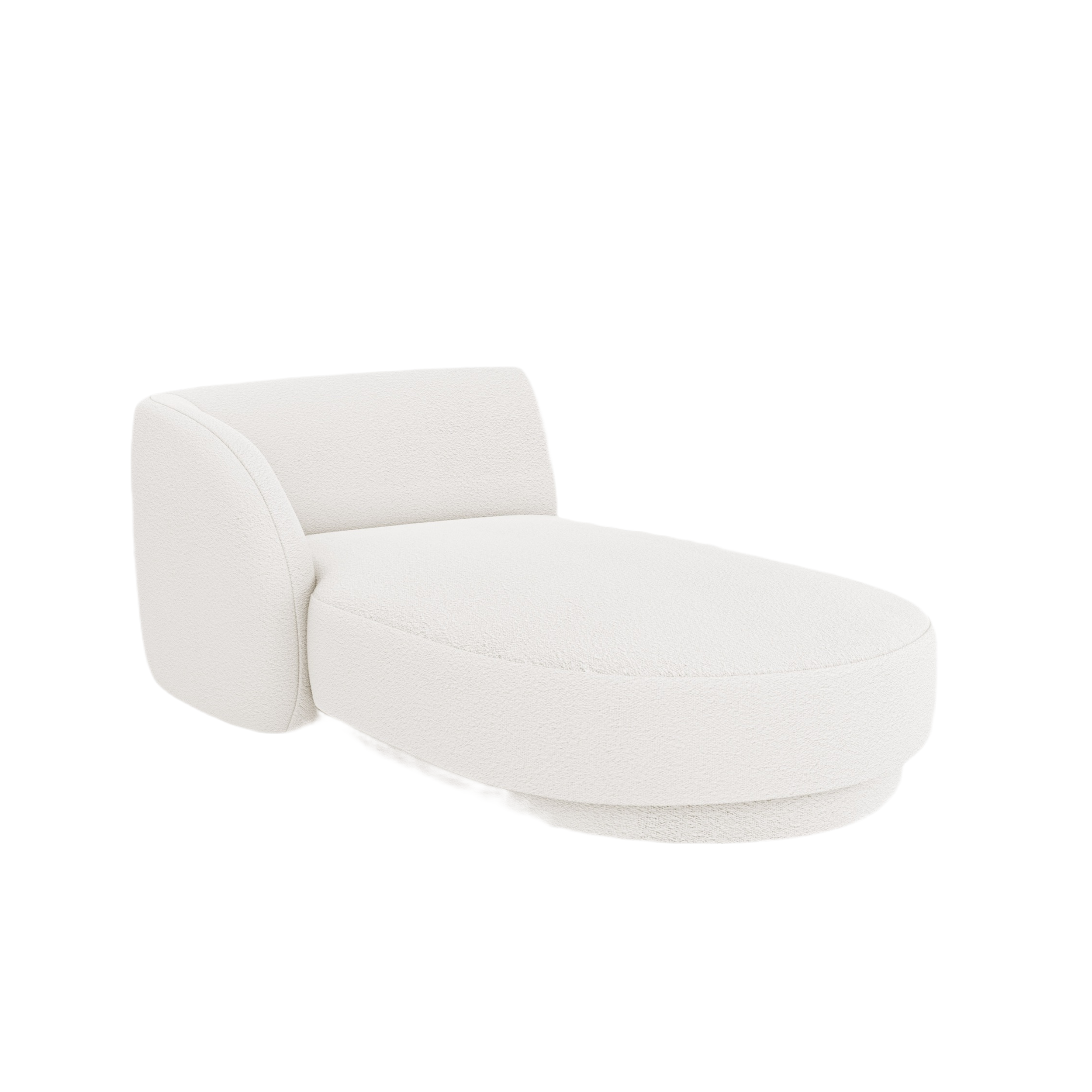 Left-facing chaise longue MILEY white boucle