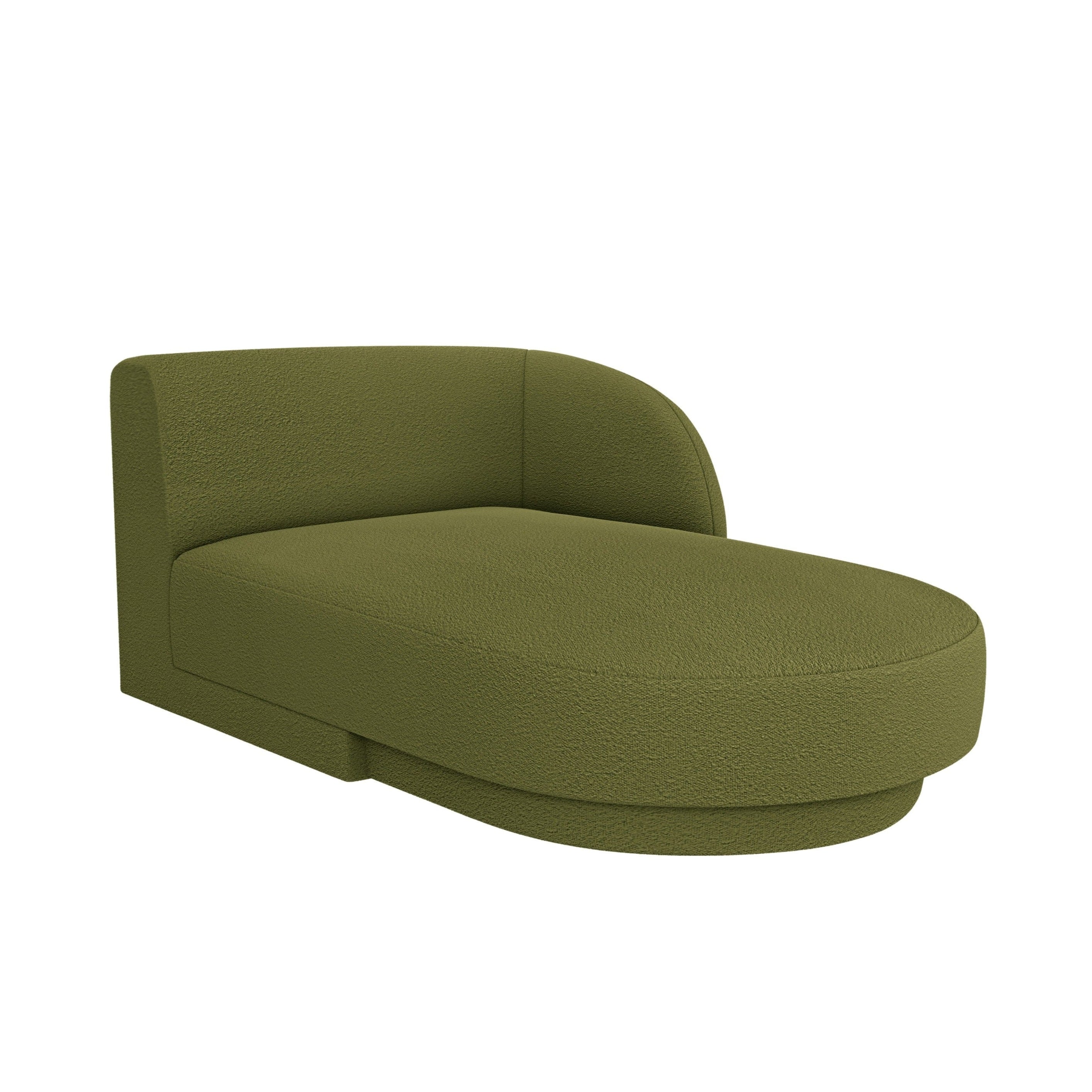 Right-facing chaise longue MILEY green boucle