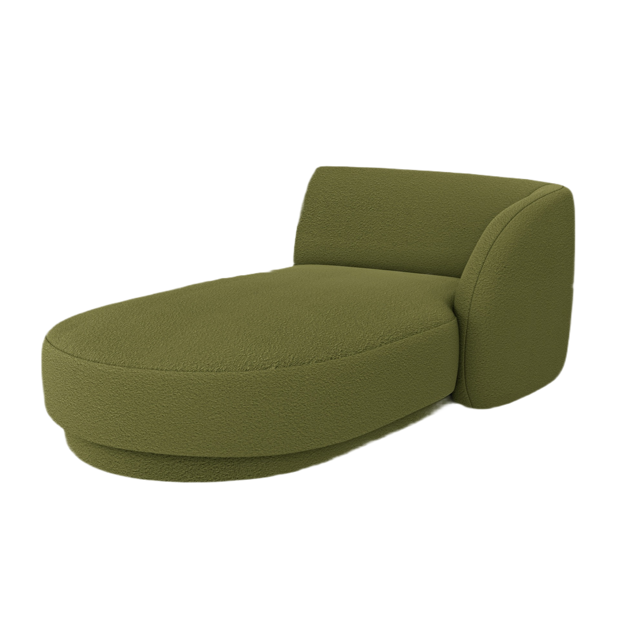 Right-facing chaise longue MILEY green boucle