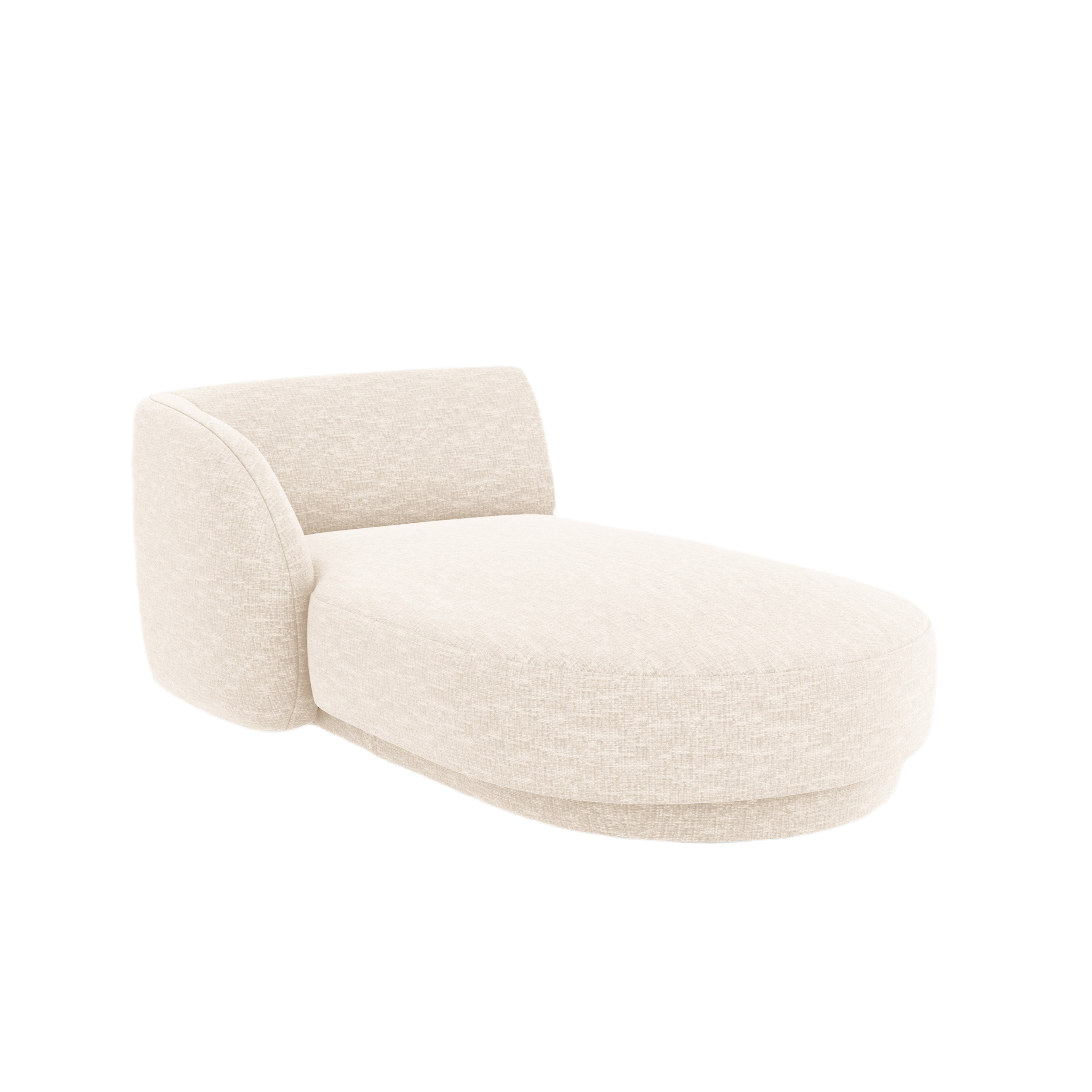Left-facing chaise longue MILEY light beige silky chenille