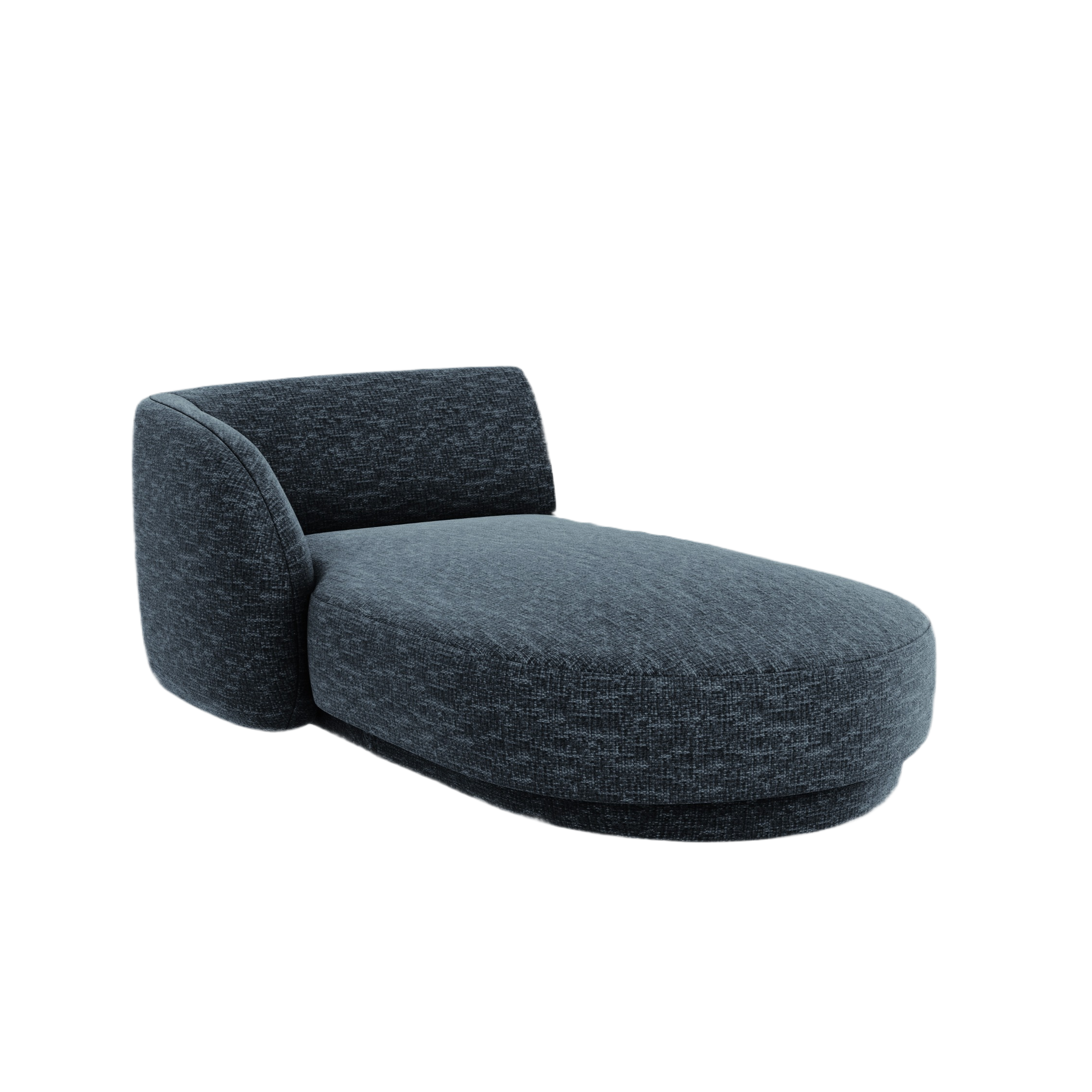 Linksseitiger Szezlong MILEY in königsblauem, seidig schimmerndem Chenille