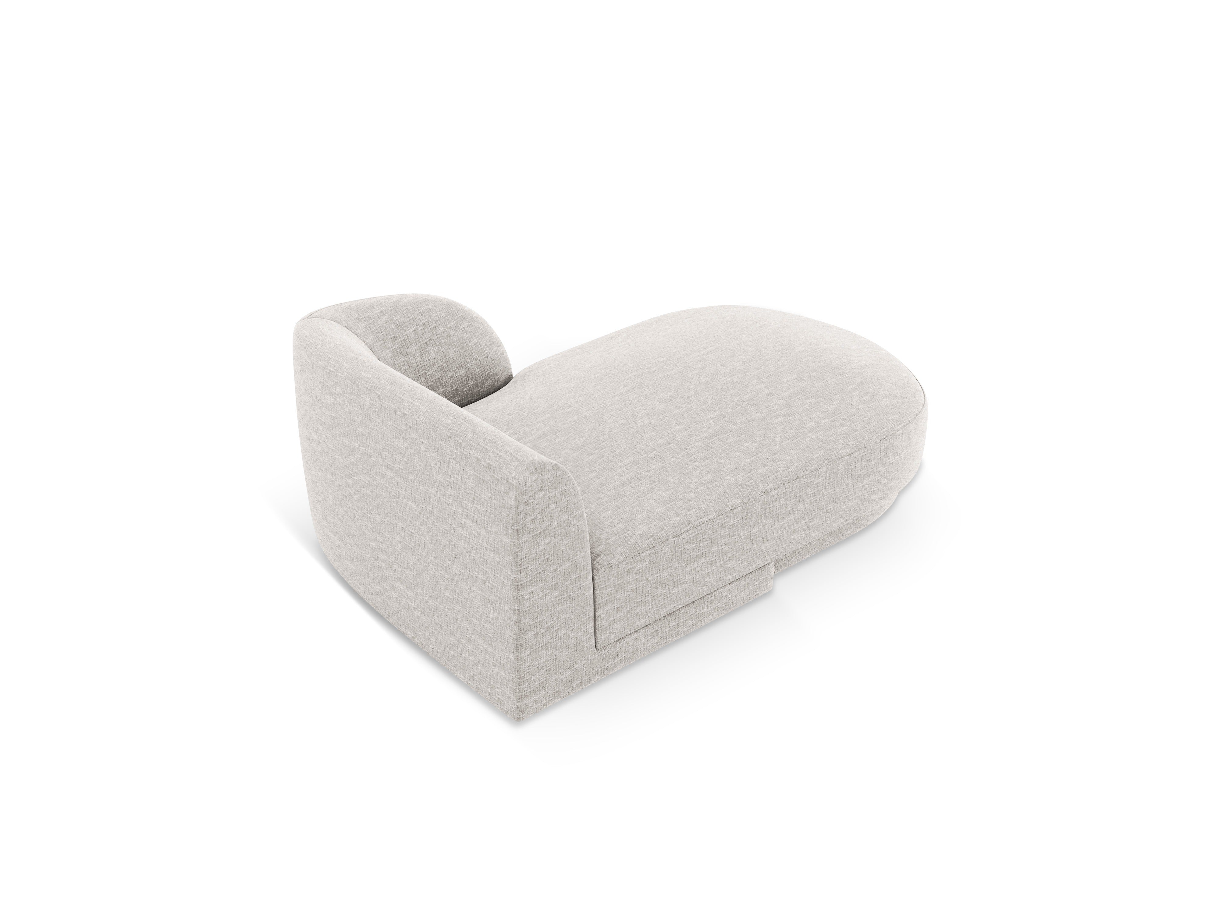Right-facing chaise longue MILEY light gray silky chenille
