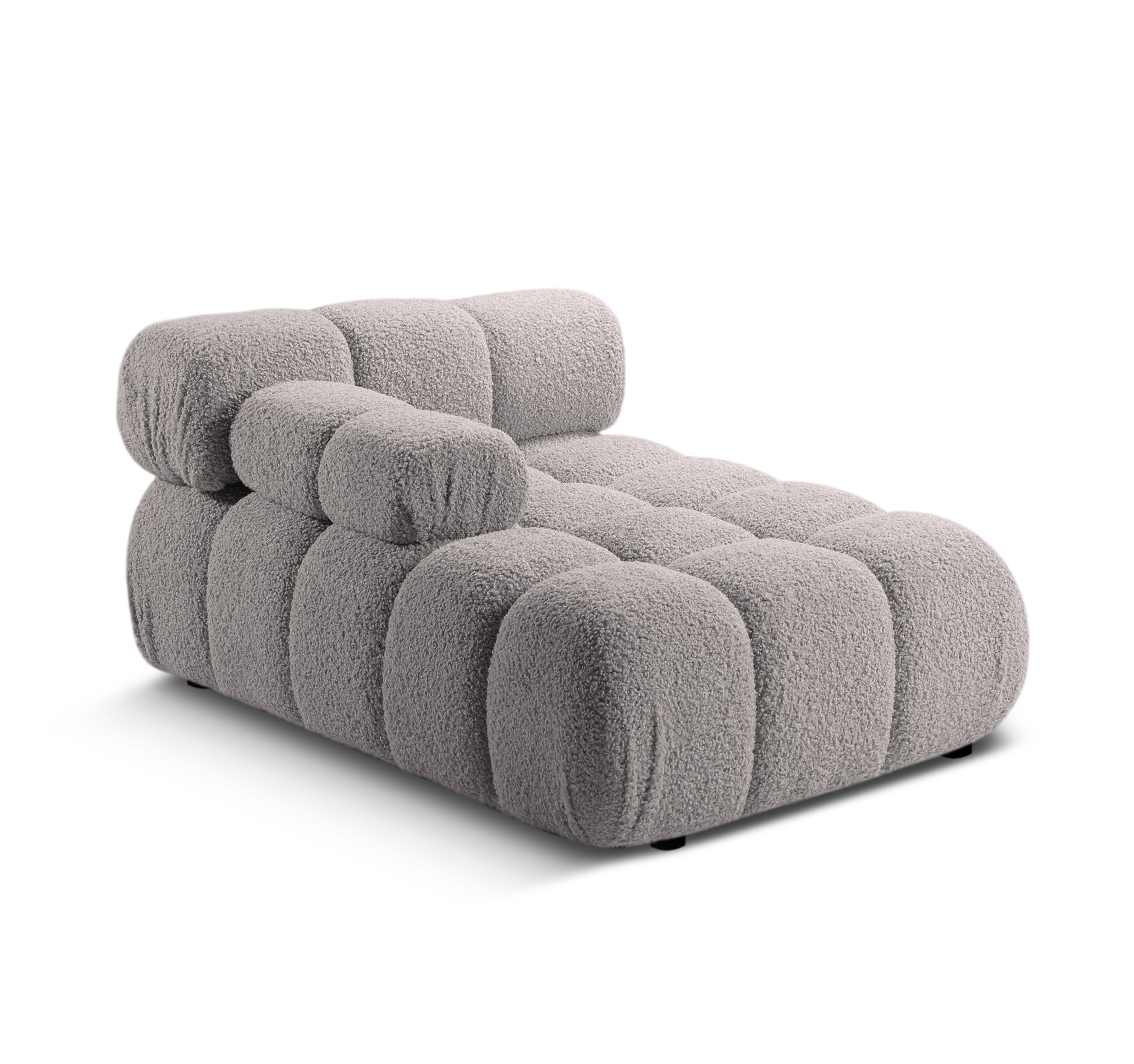 Linksseitiger Sessel BELLIS in grauem Boucle