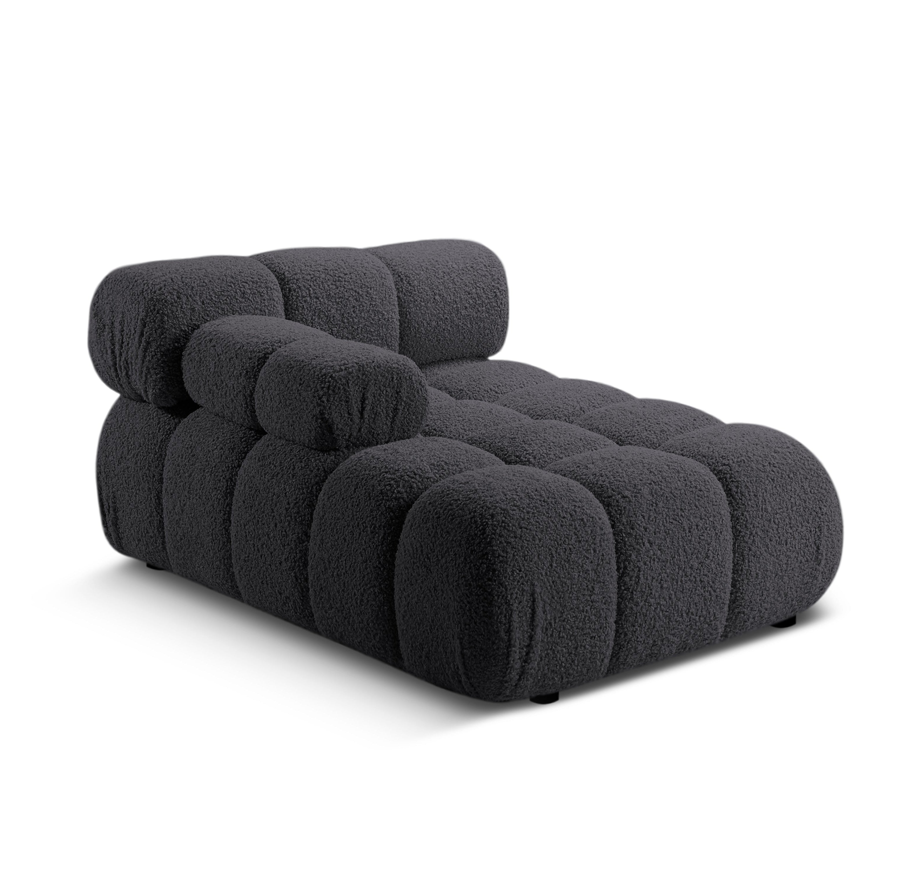 Linksseitiger Sessel BELLIS in grafitfarbener Boucle