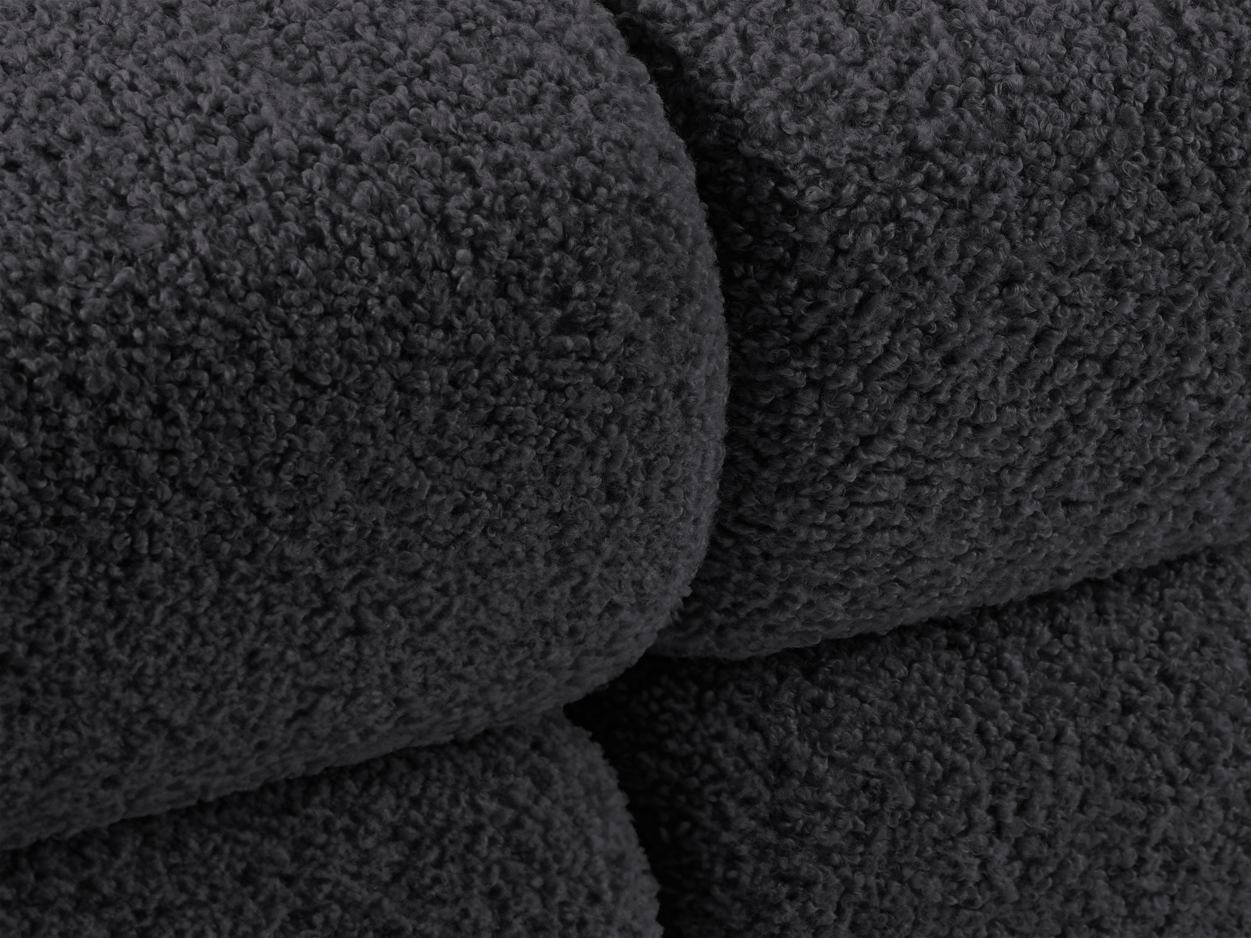 Linksseitiger Sessel BELLIS in grafitfarbener Boucle